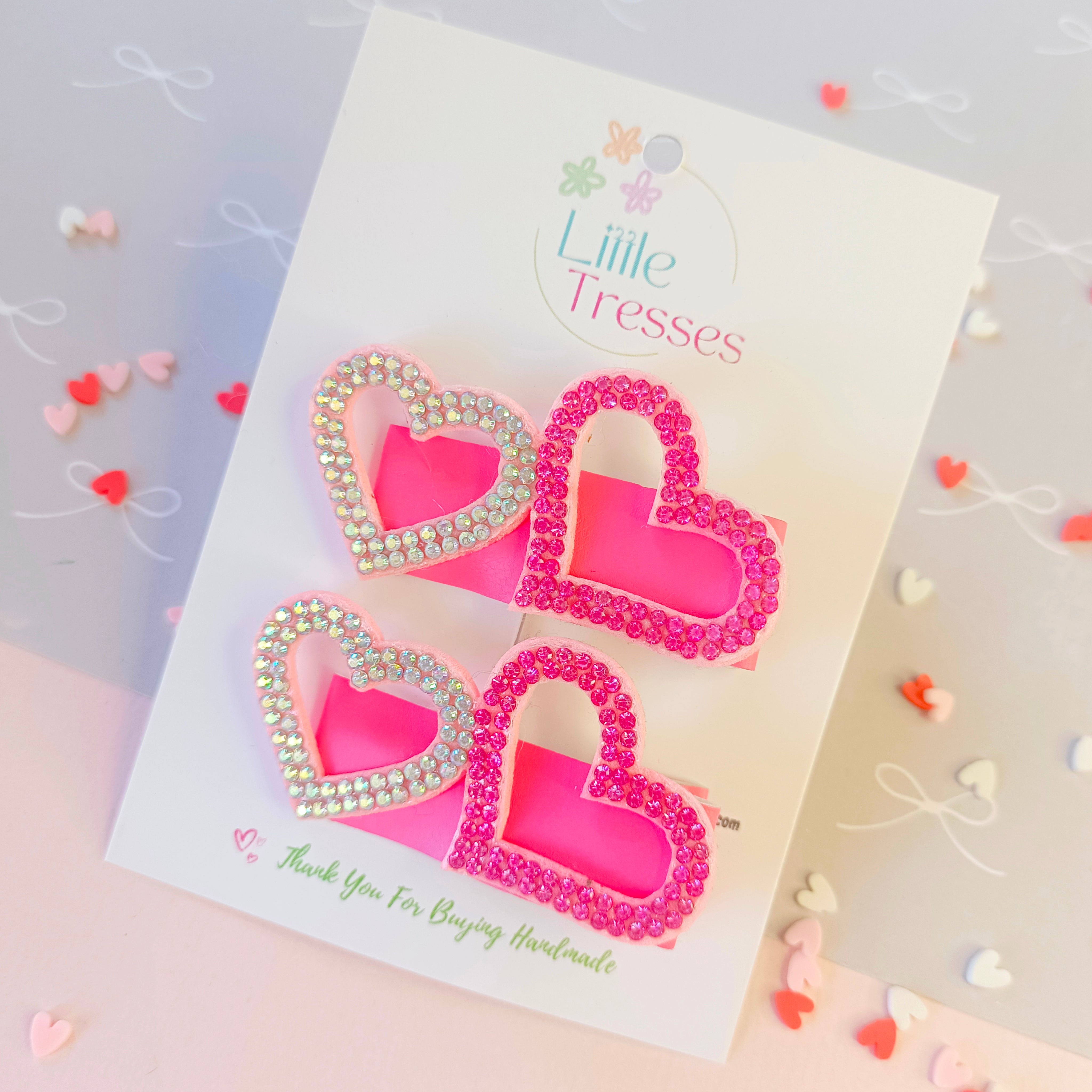 Sweet Heart Alligator Clip Pair - 5 Colors