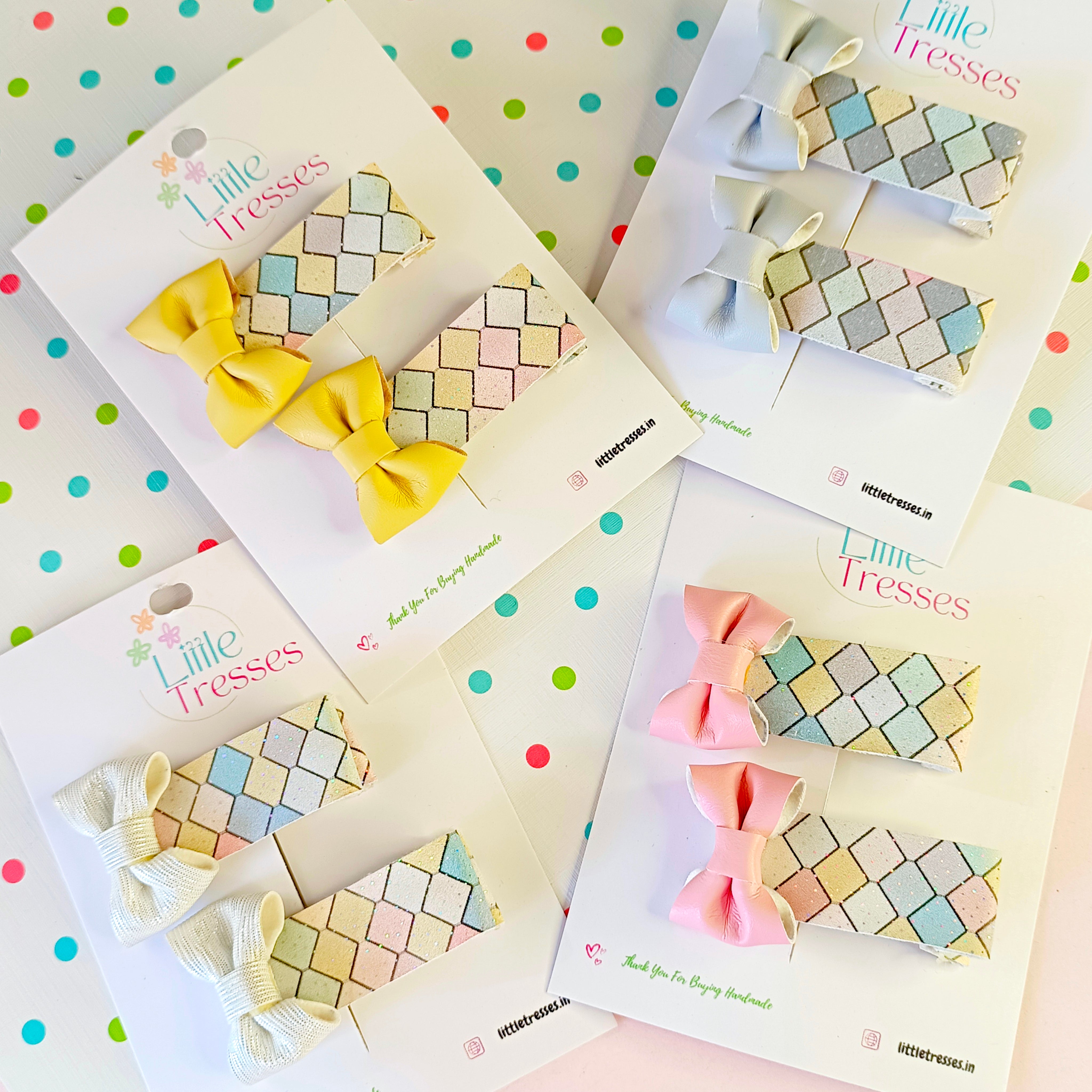 Diamond Checkered Alligator Clip pair