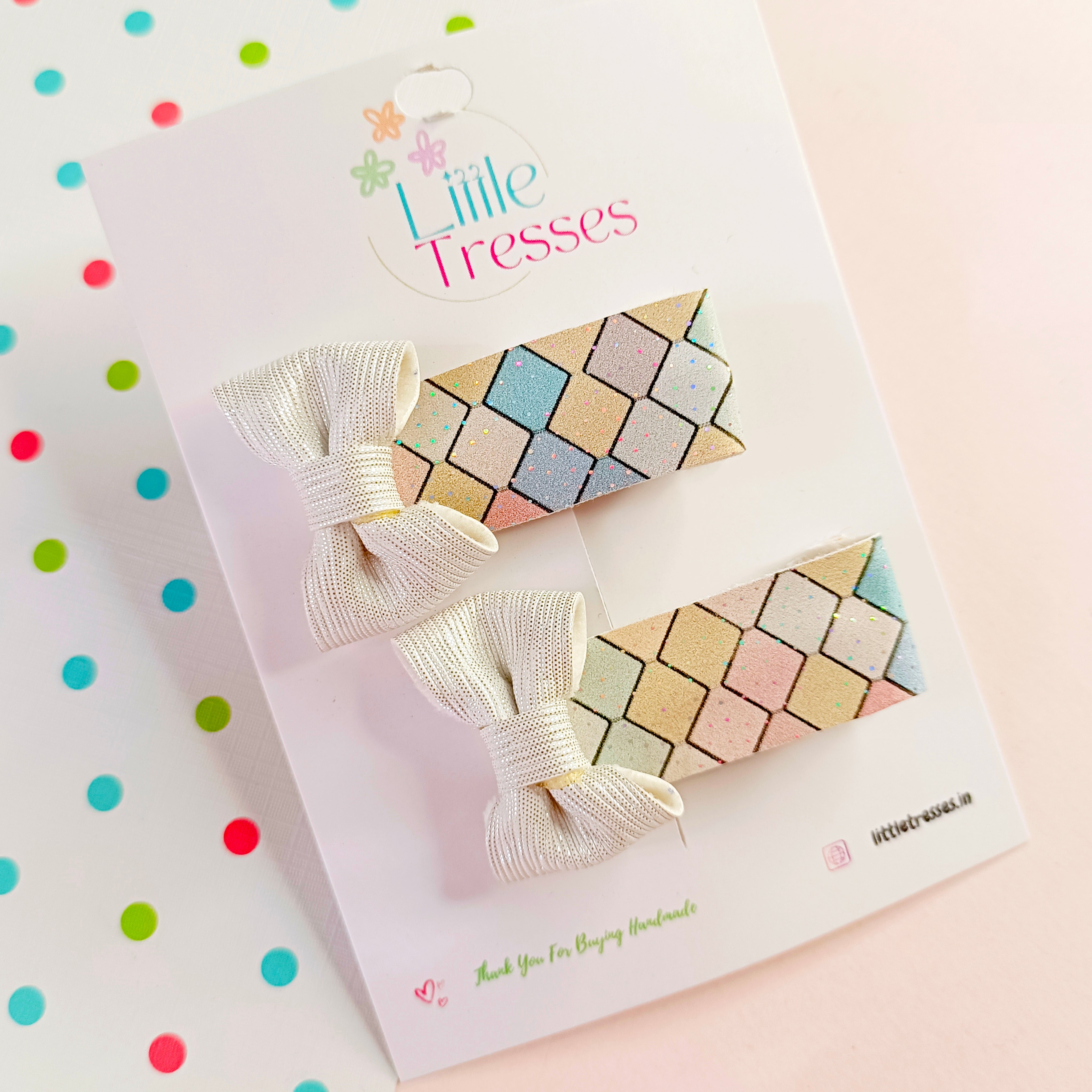 Diamond Checkered Alligator Clip pair