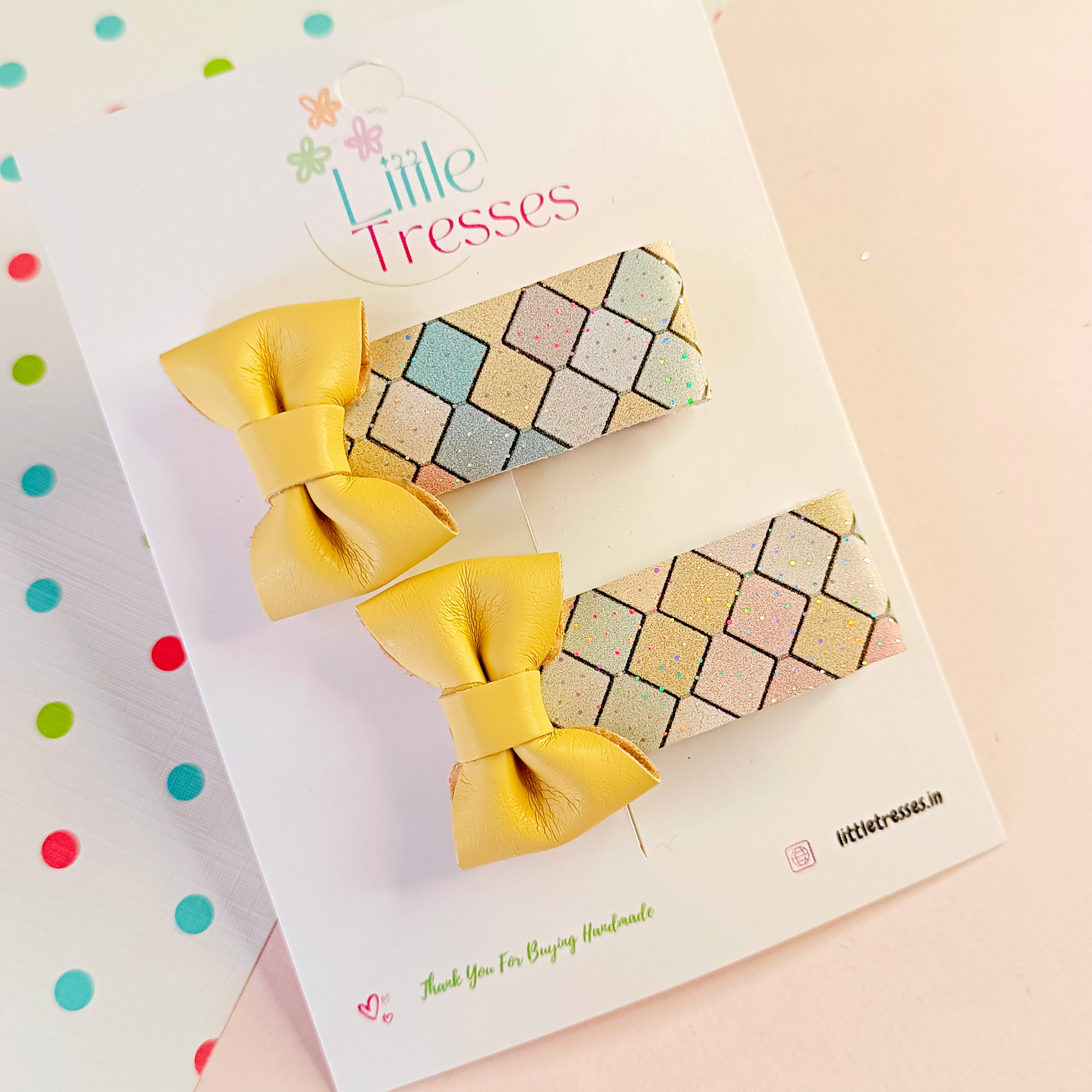 Diamond Checkered Alligator Clip pair