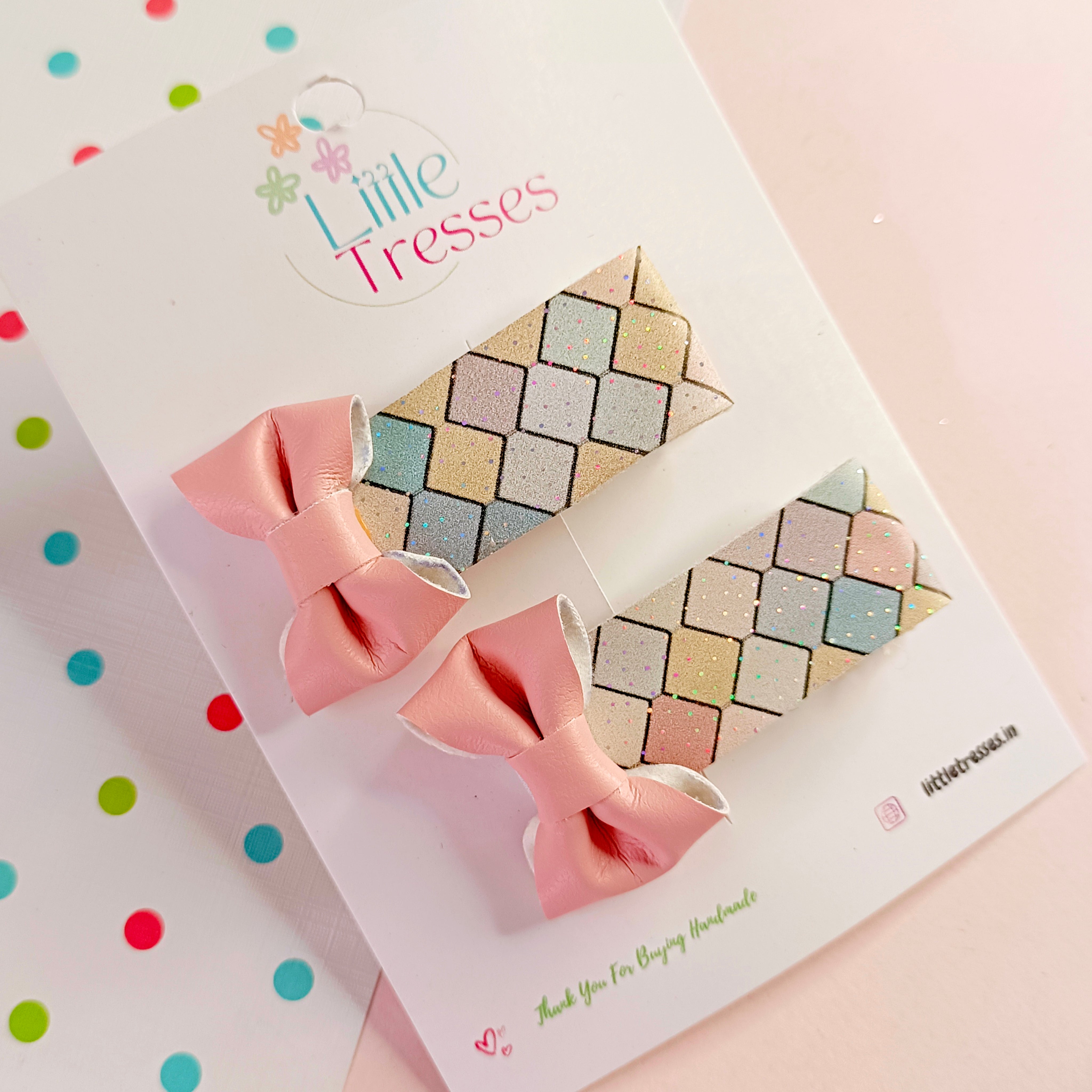 Diamond Checkered Alligator Clip pair