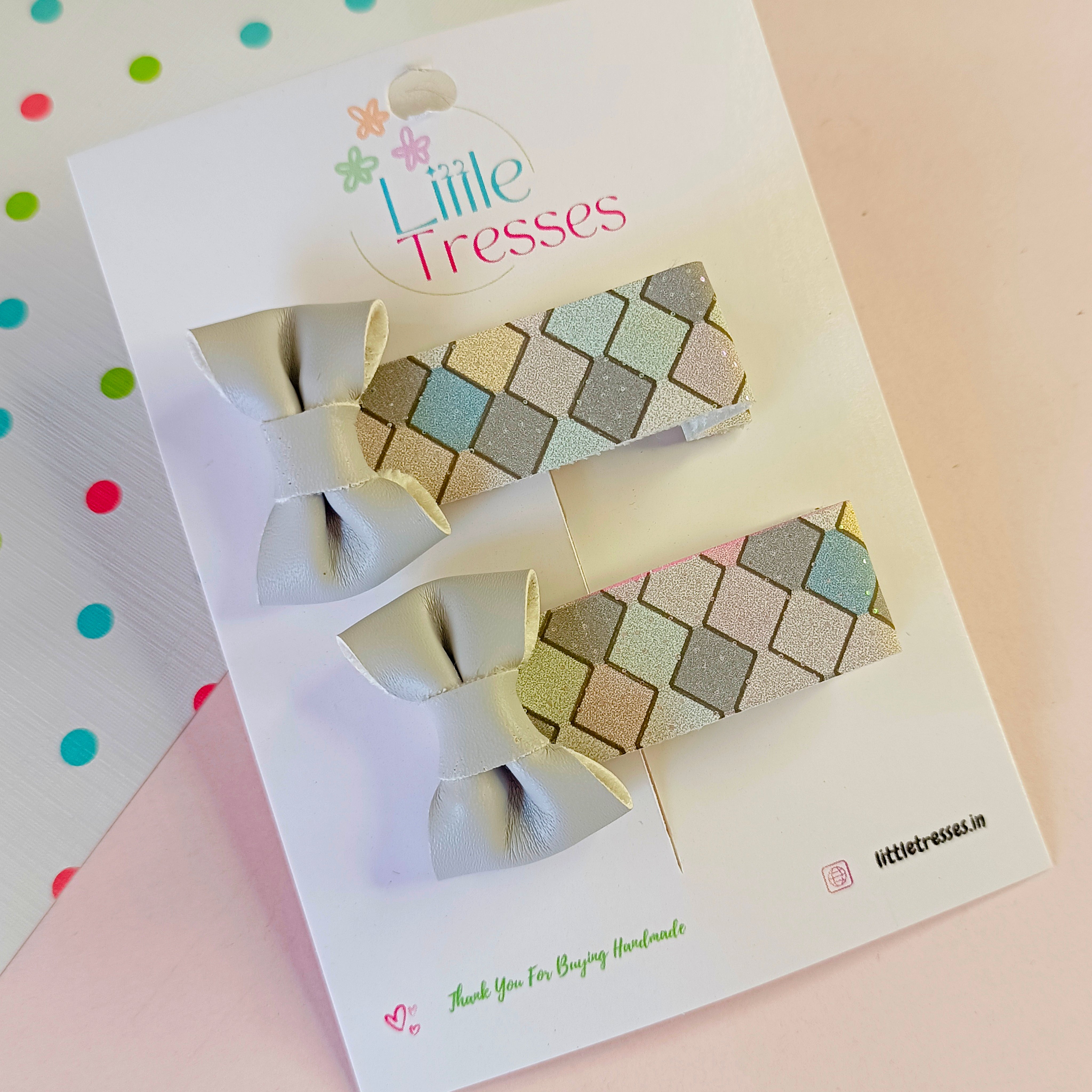 Diamond Checkered Alligator Clip pair