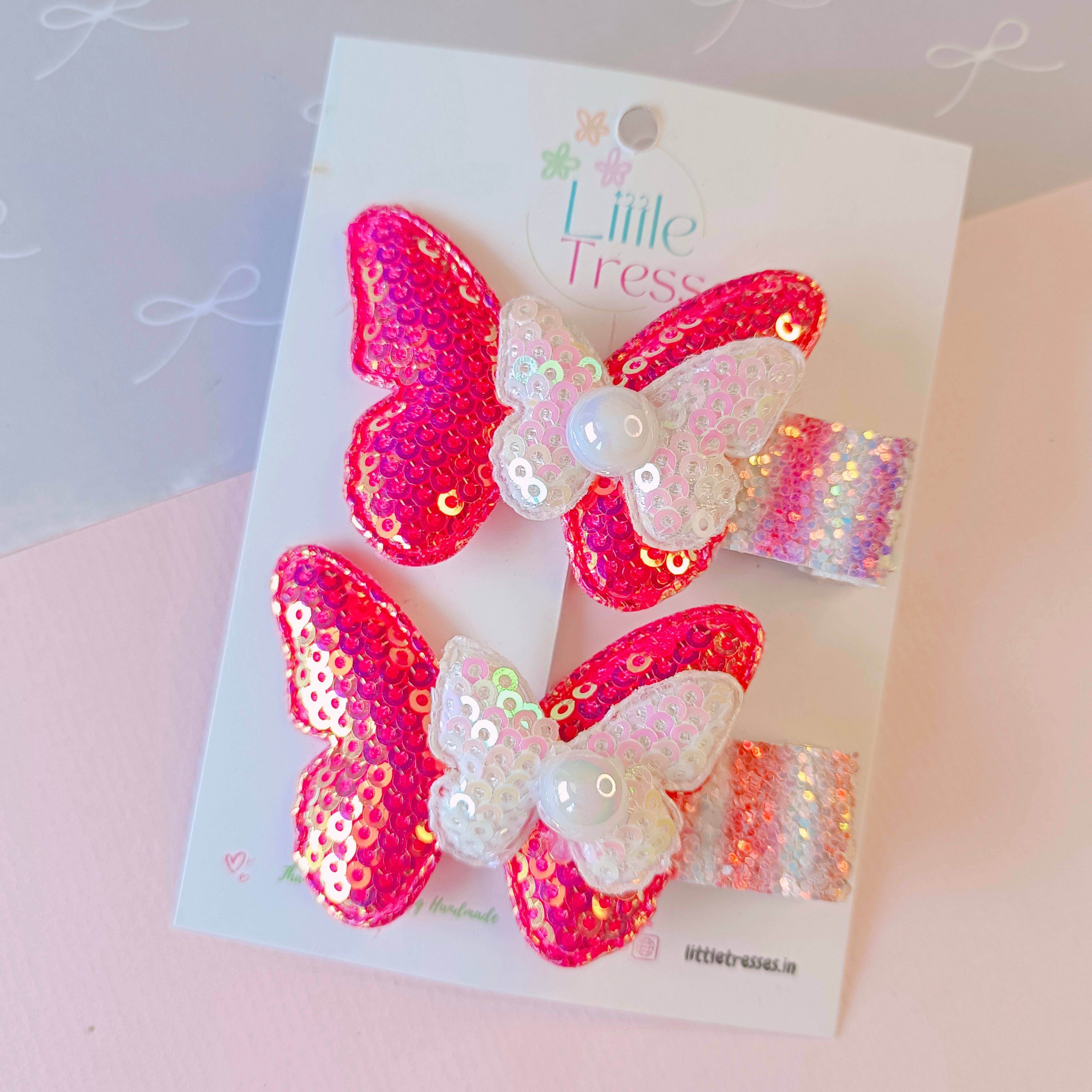 Butterfly Alligator Clip Pair - 5 Colors