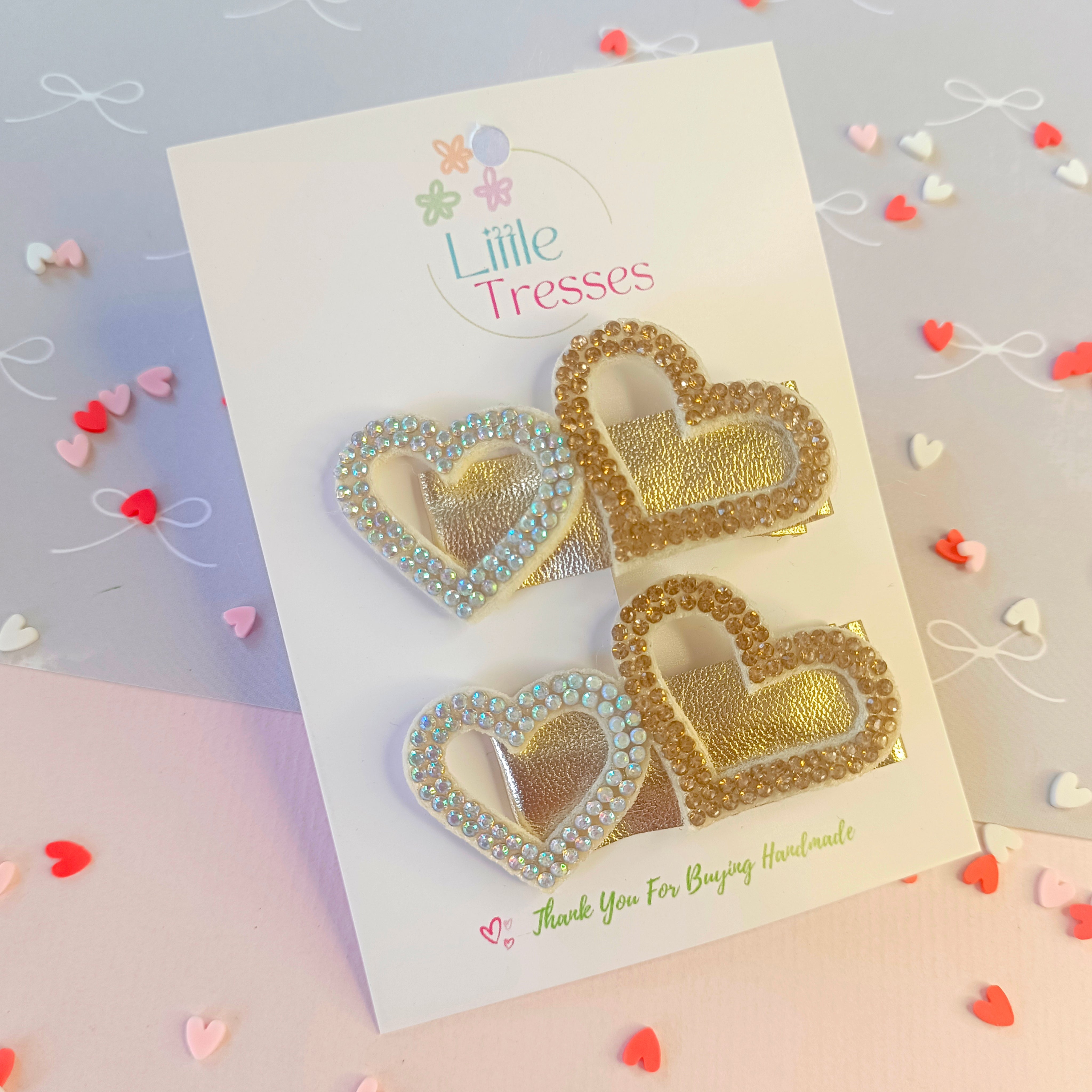5 Colors Sweet Heart Alligator Clip Pair