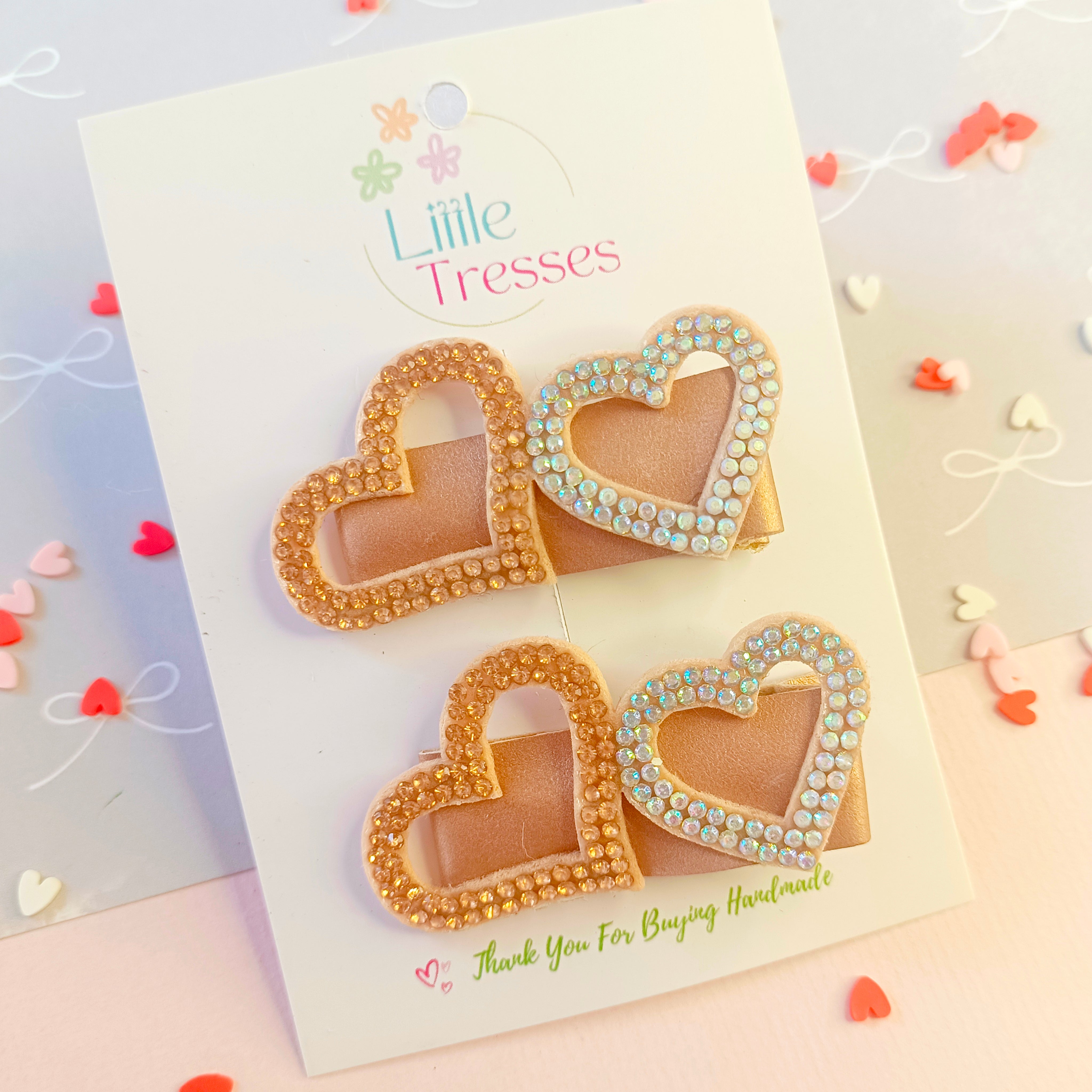 5 Colors Sweet Heart Alligator Clip Pair