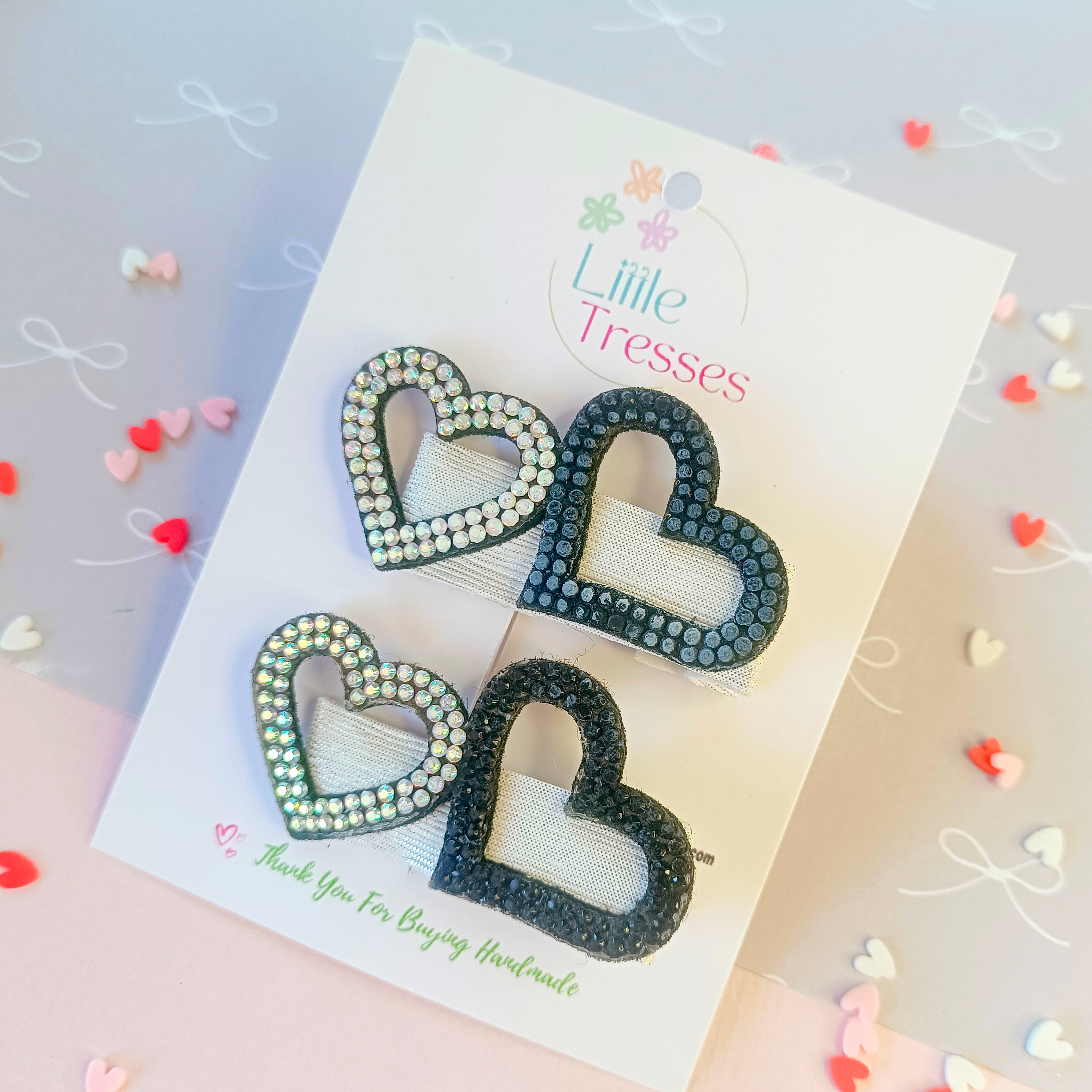 5 Colors Sweet Heart Alligator Clip Pair