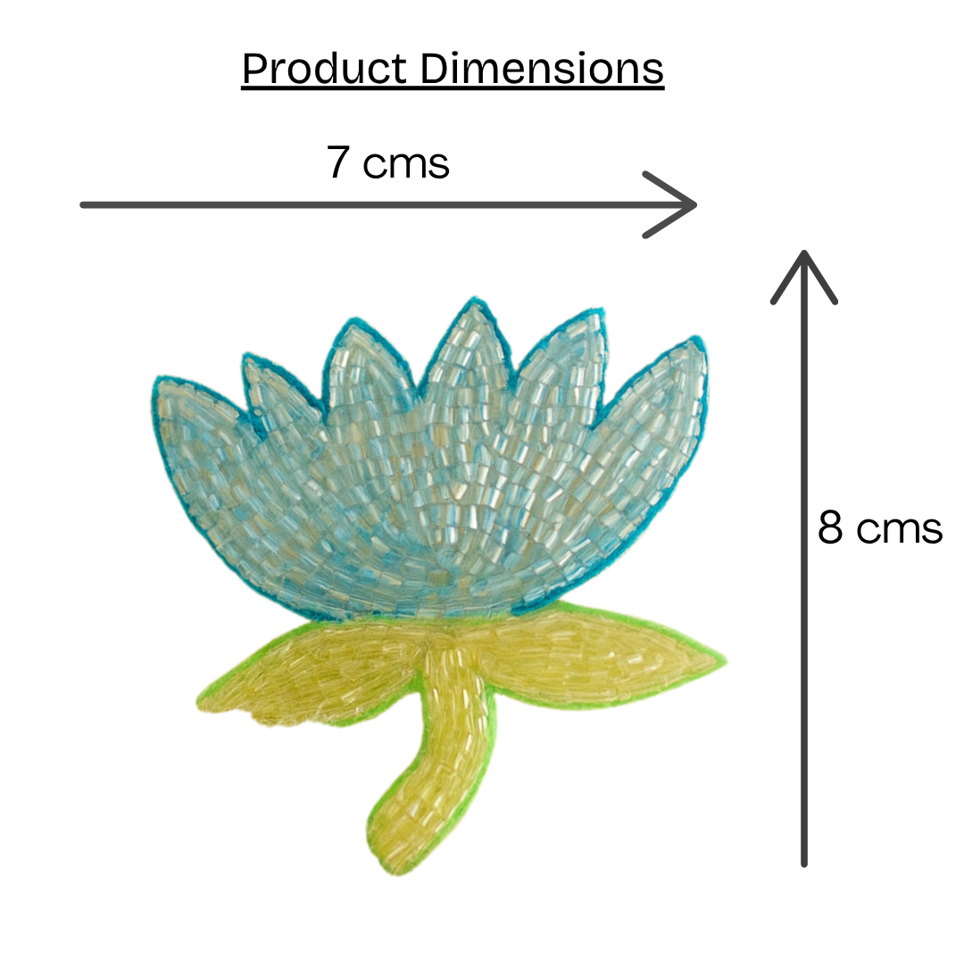 Beaded Blue Lotus Soft Headband