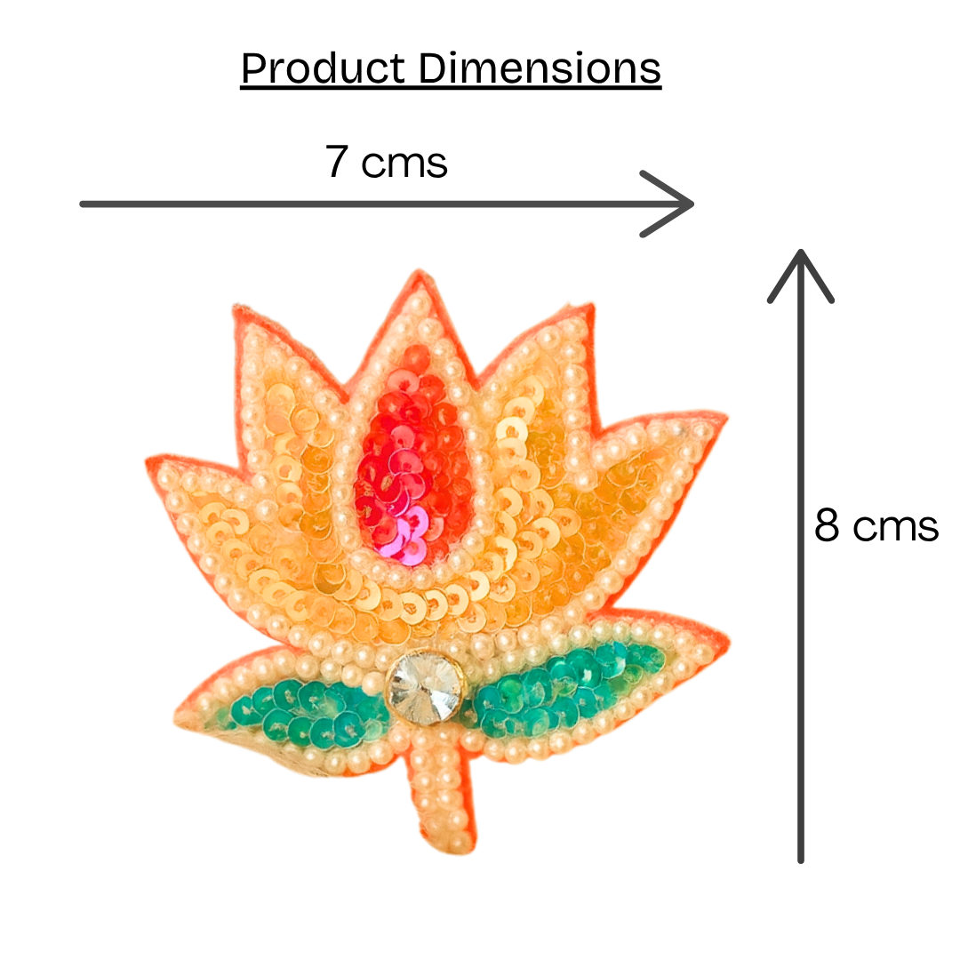 Beaded Multicolor Lotus & Flower Pair Combo Alligator Clip