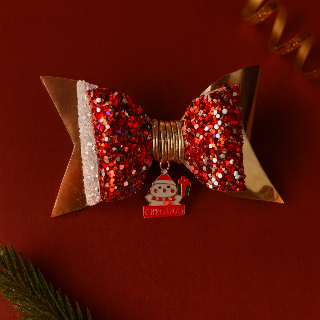 Snowman with Gift Charm Alligator Clip