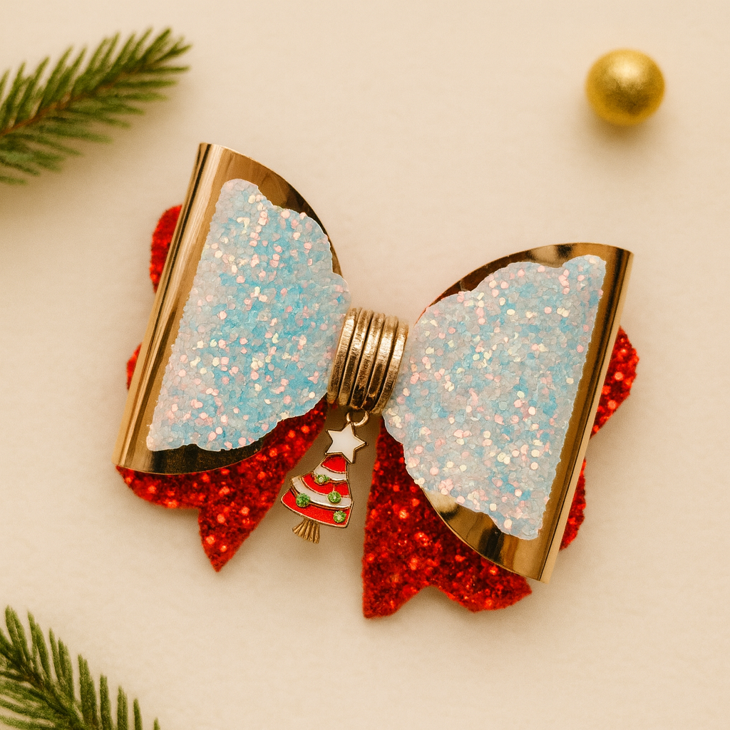 Colorful Christmas Tree Charm Alligator Clip