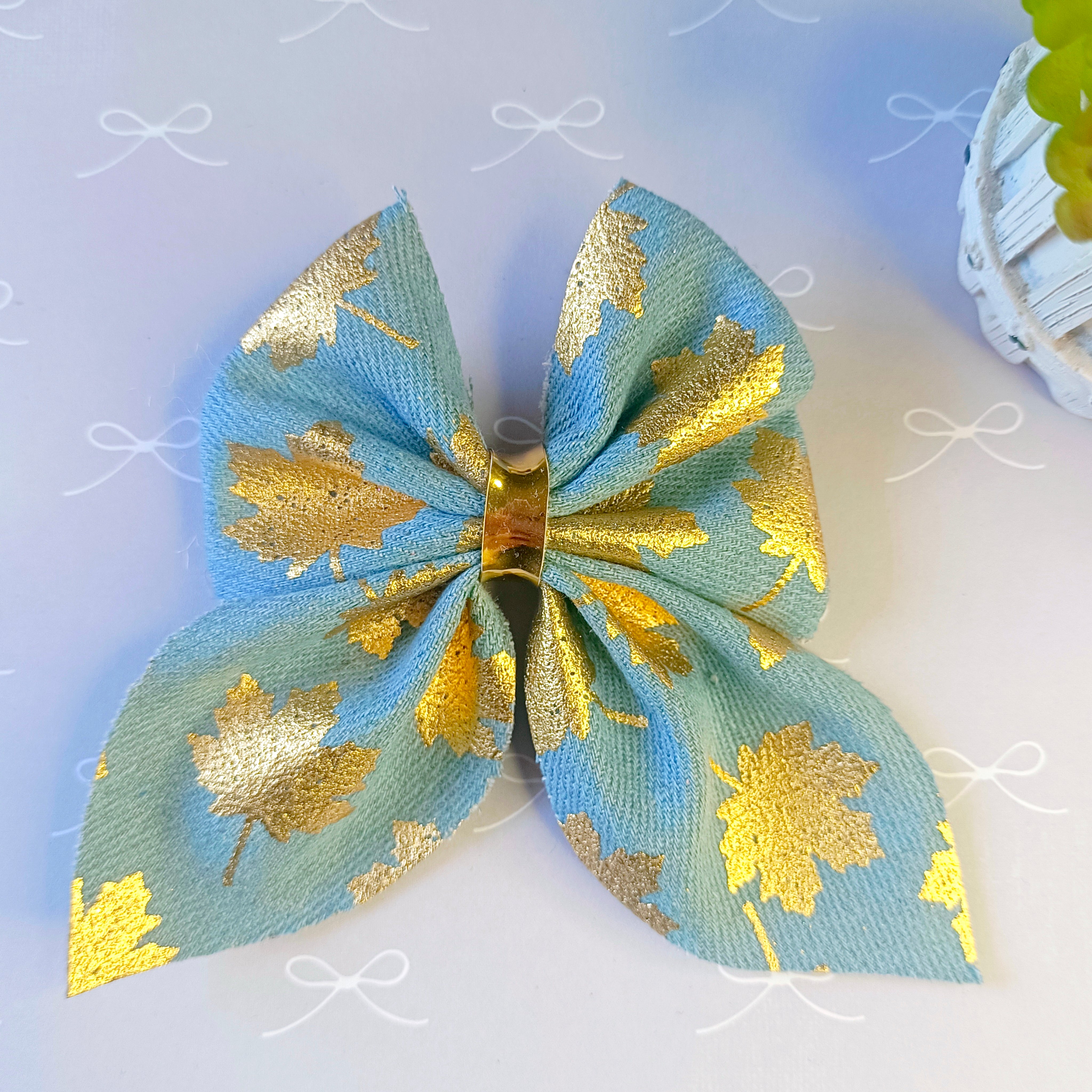 Casual Chick Denim Piggy Tail Bow Clip - 4 Colors