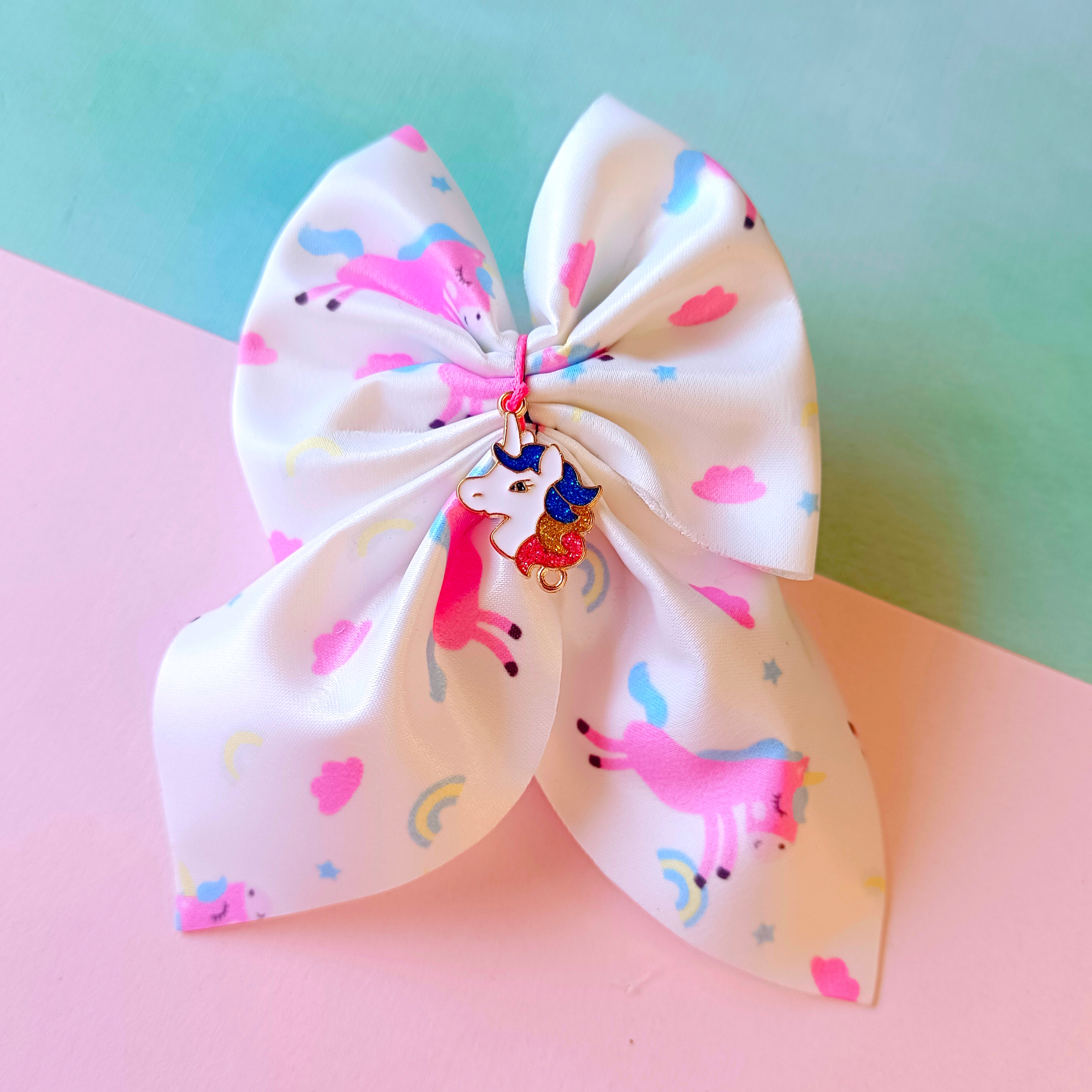 Unicorn Charm Piggy Tail Clip