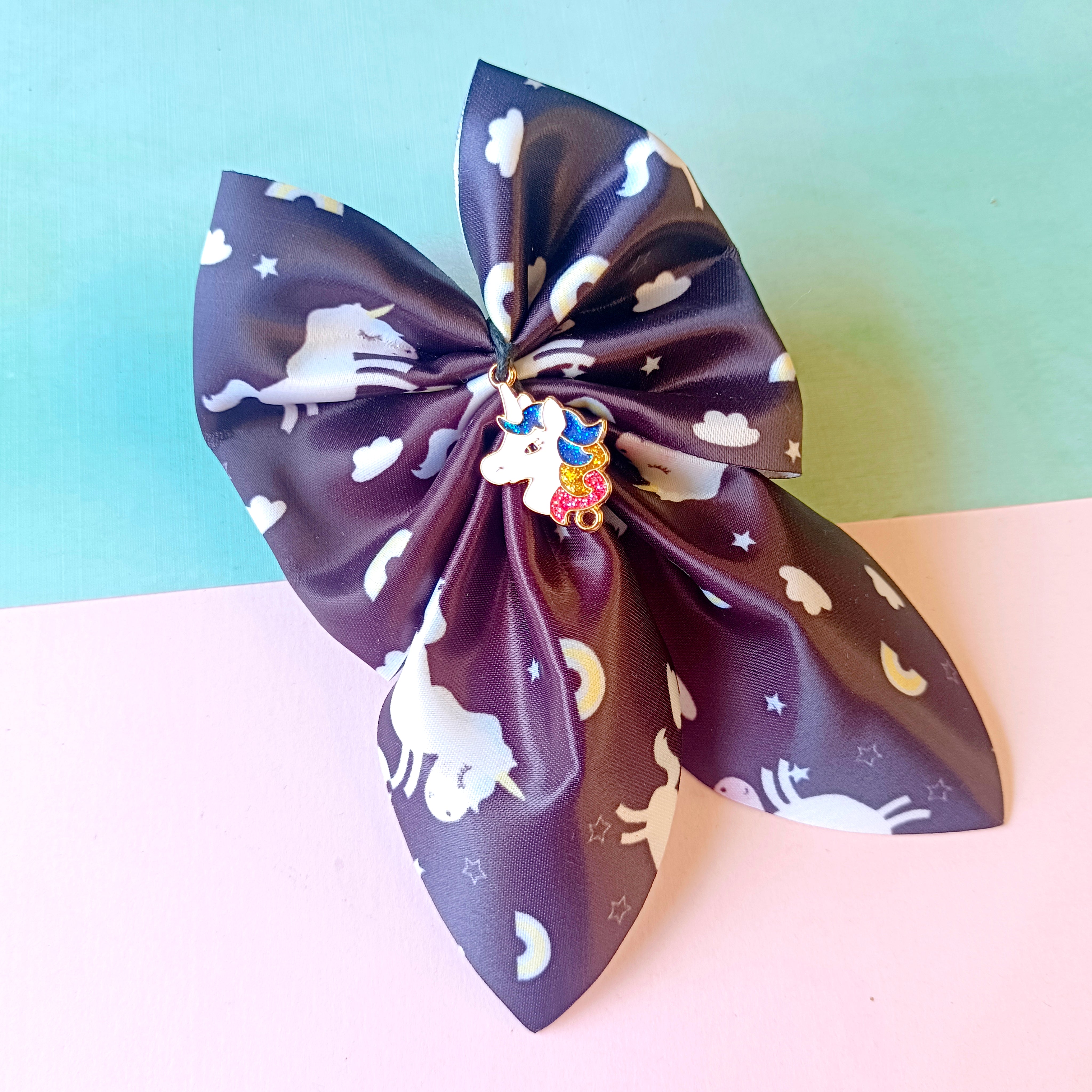 Unicorn Charm Piggy Tail Clip