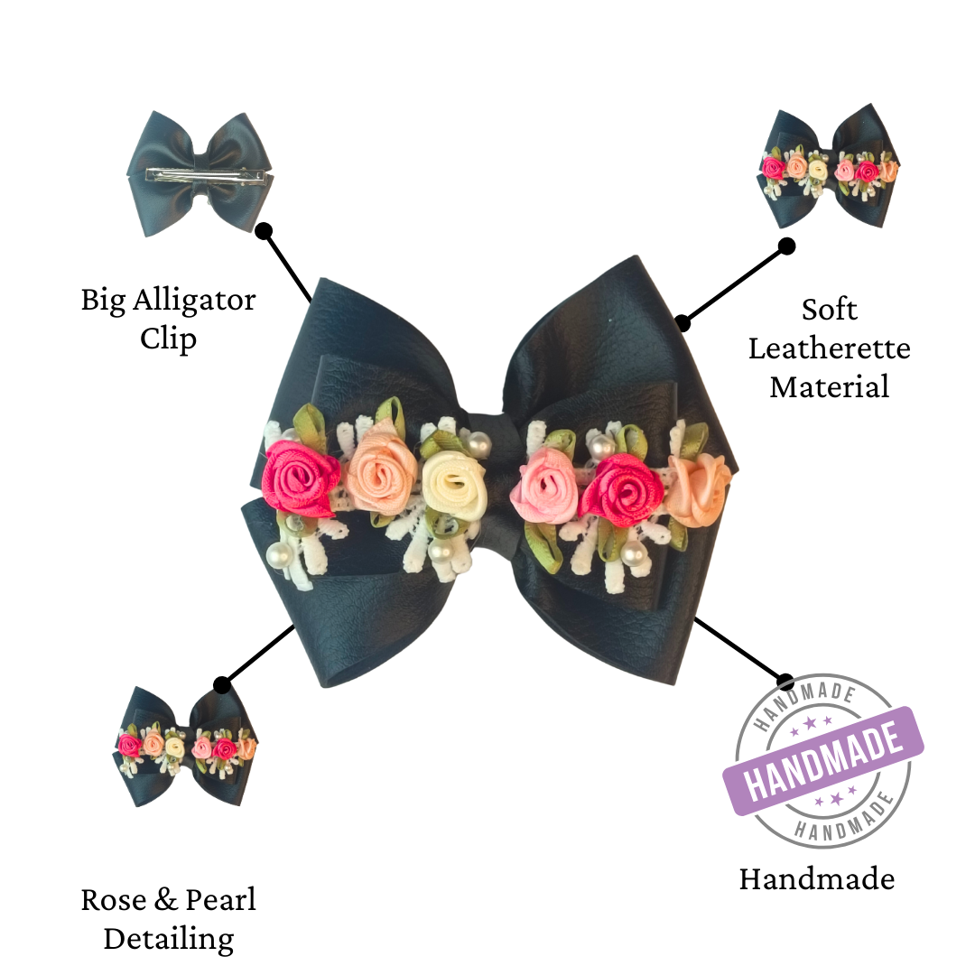 Black Gulmohar Vibrant Pop Alligator Clip