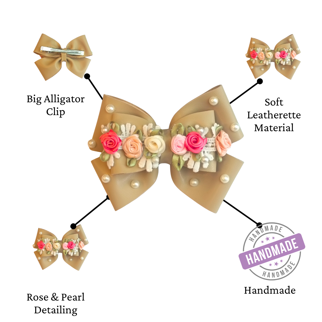 Camel Brown Gulmohar Earthy Alligator Clip