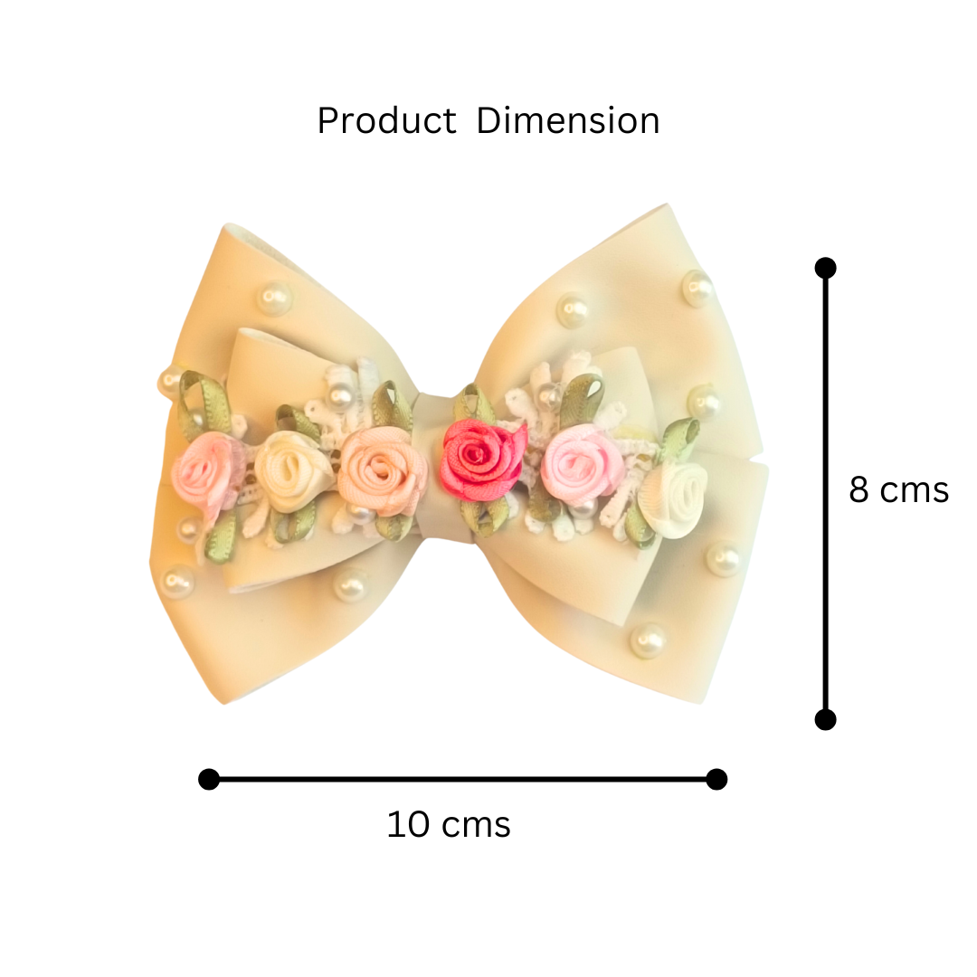 Cream Gulmohar Earthy Alligator Clip