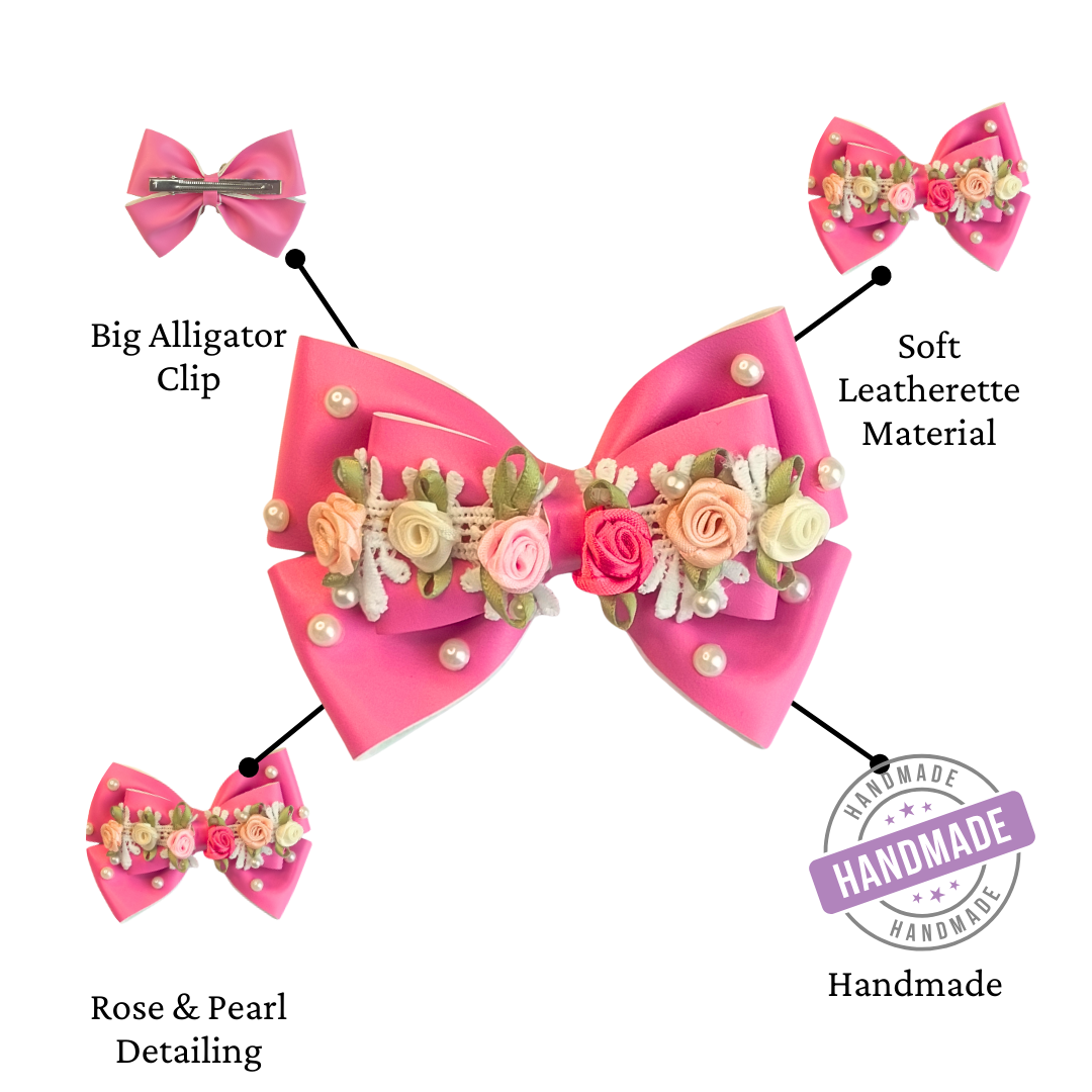 Pink Gulmohar Vibrant Pop Alligator Clip