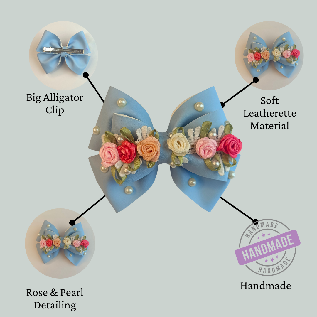 Light Blue Gulmohar Pastel Alligator Clip