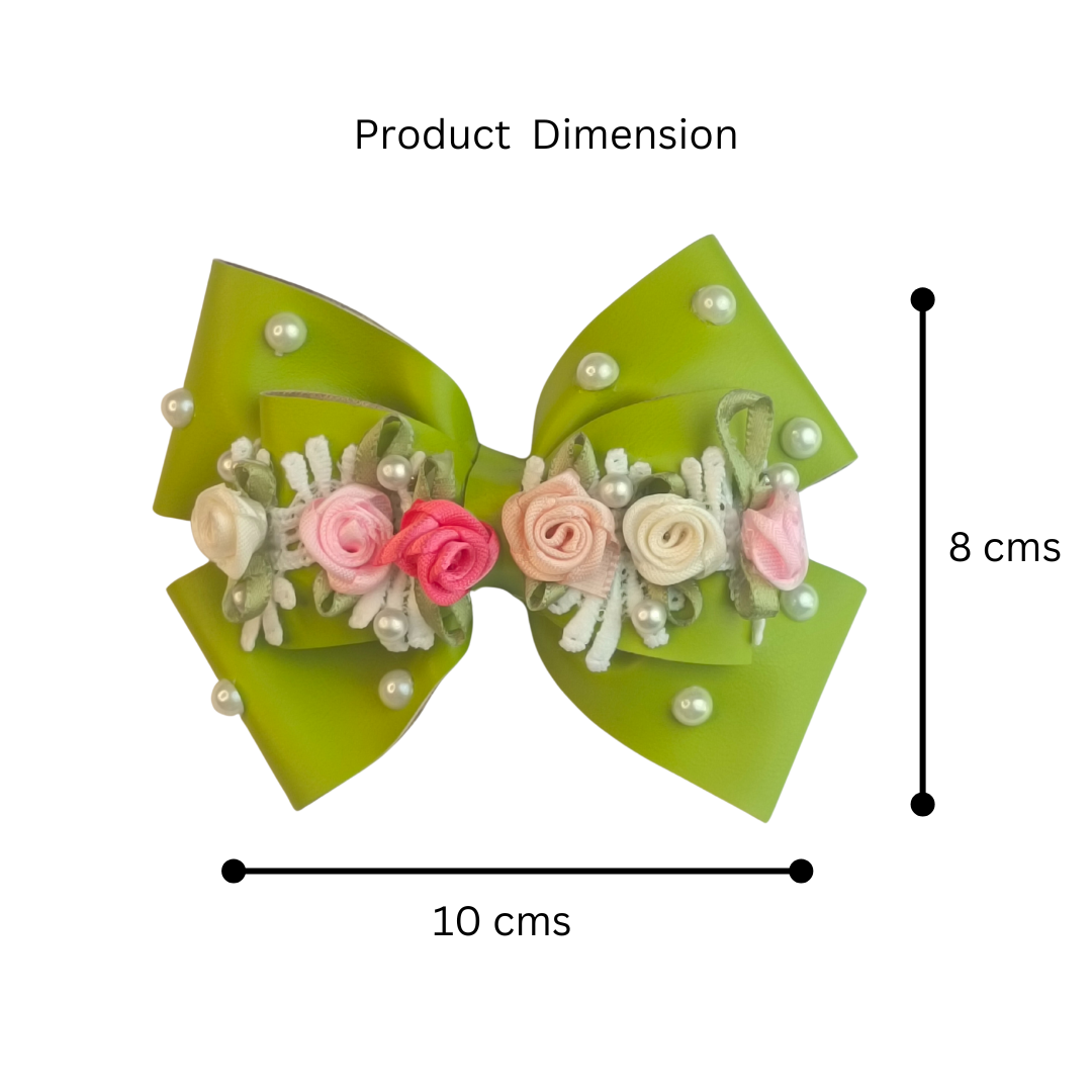 Leaf Green Gulmohar Vibrant Alligator Clip