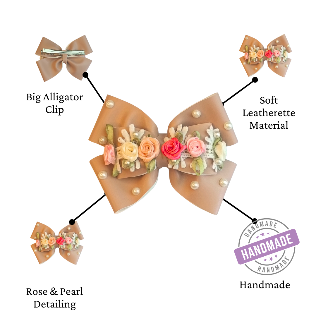 Mocha Brown Gulmohar Earthy Alligator Clip