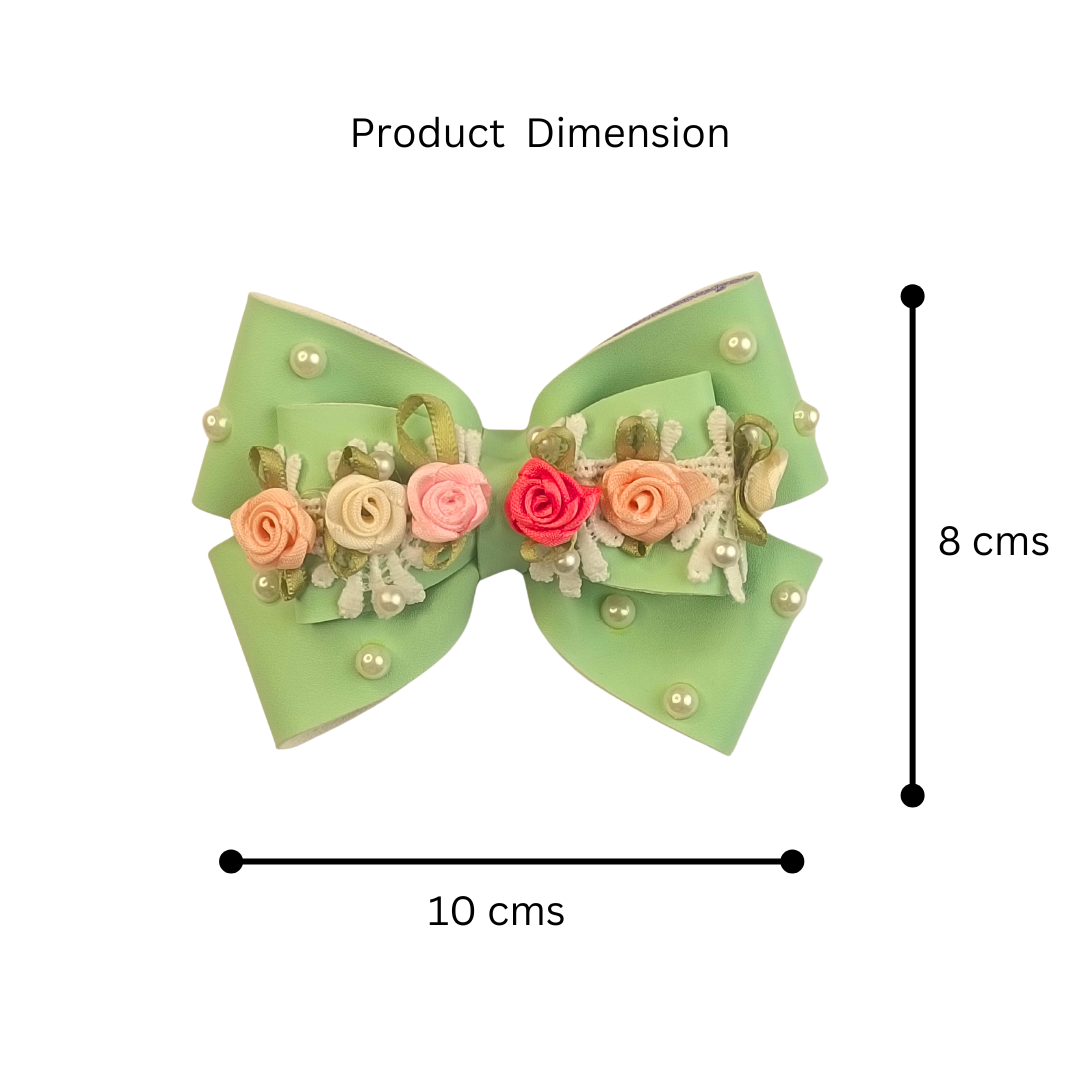 Mint Green Gulmohar Pastel Alligator Clip