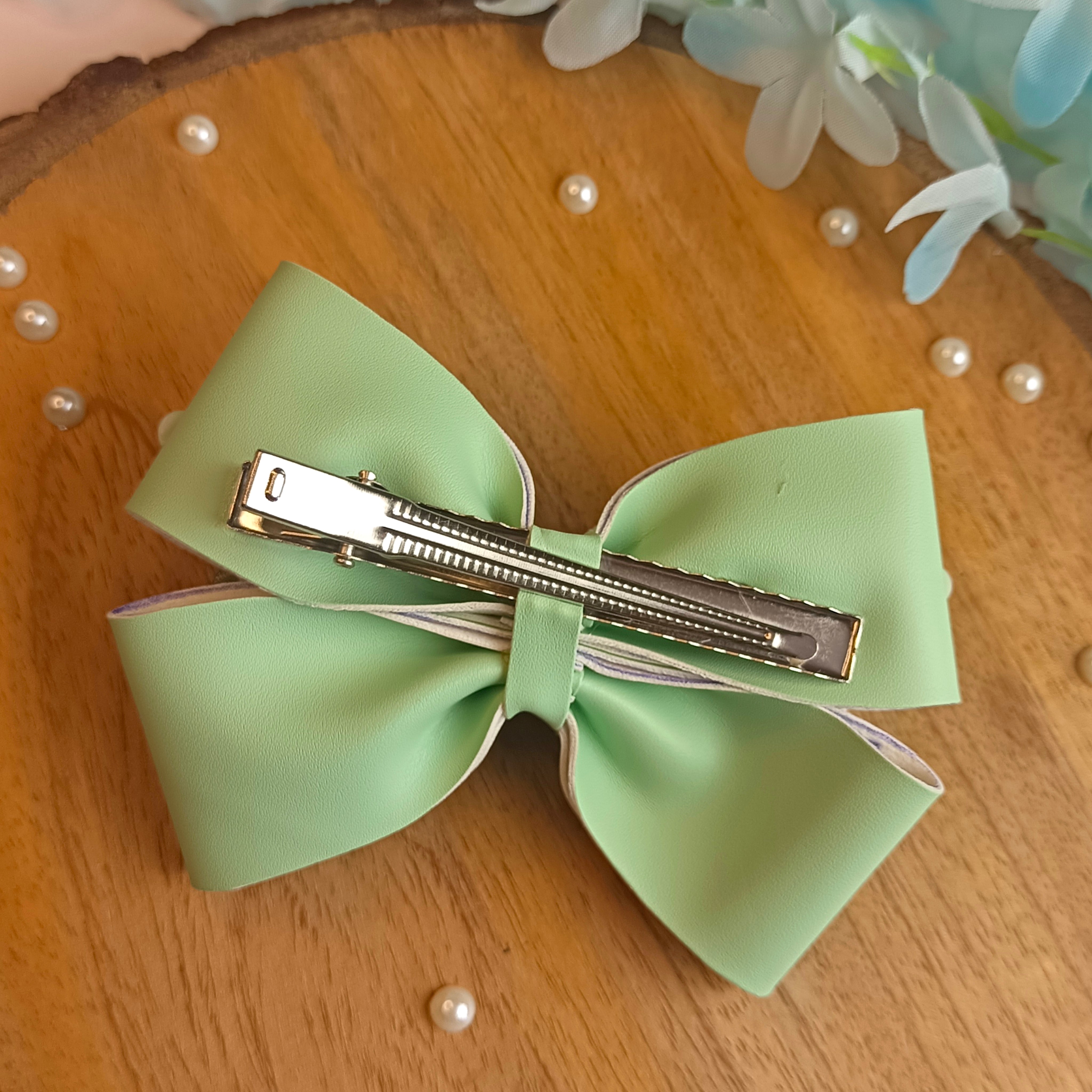 Mint Green Gulmohar Pastel Alligator Clip