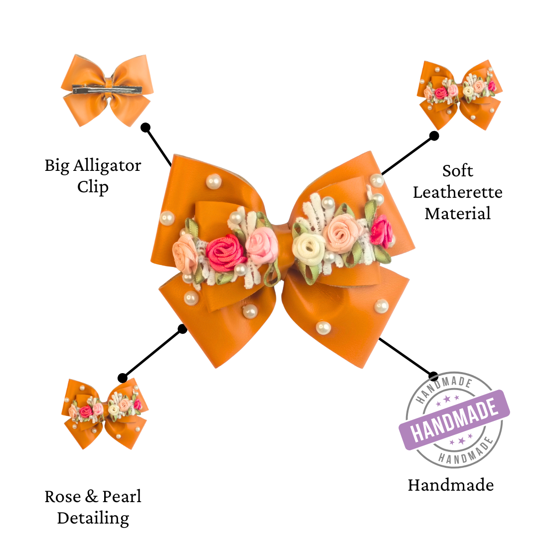 Orange Gulmohar Vibrant Alligator Clip