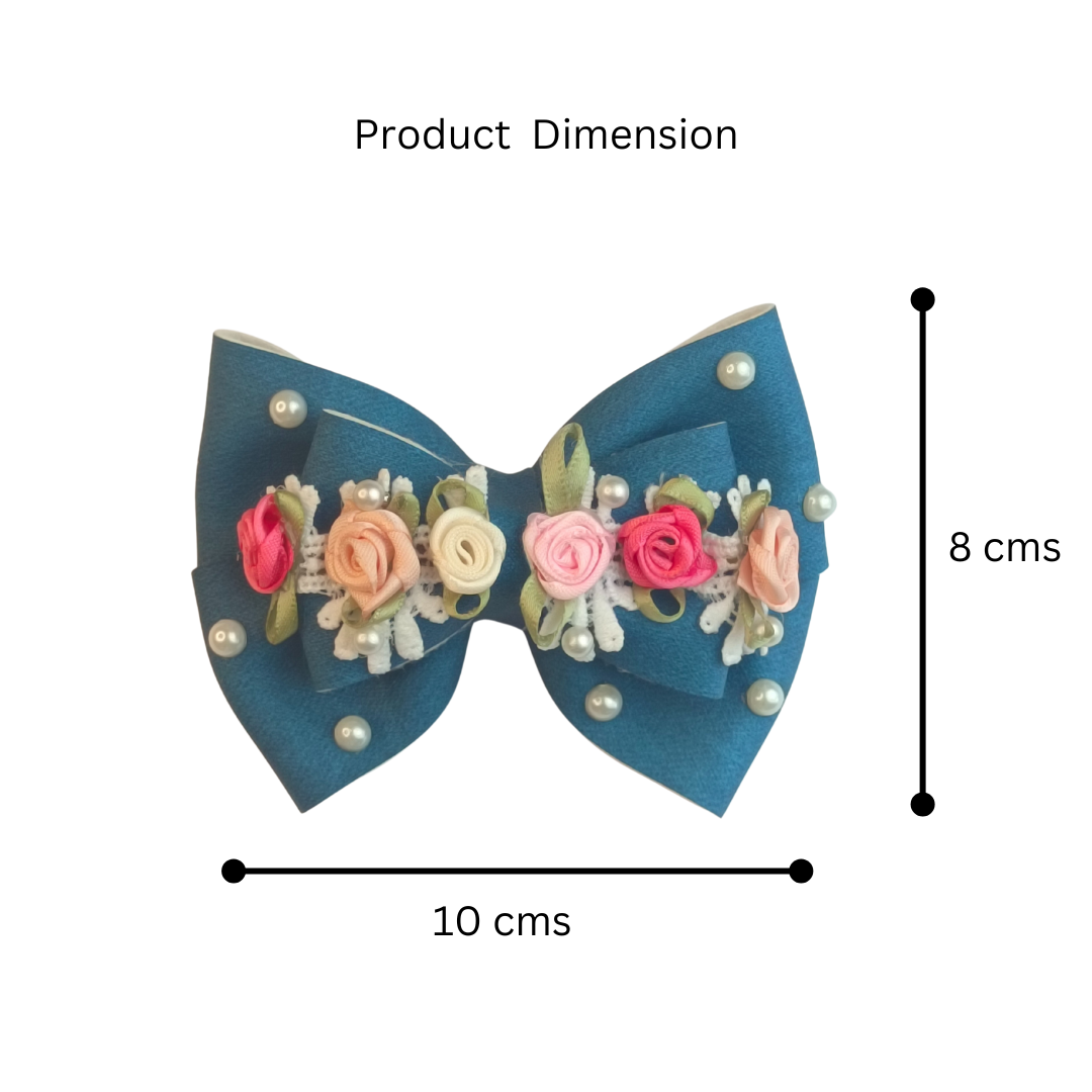 Peacock Blue Gulmohar Vibrant Alligator Clip