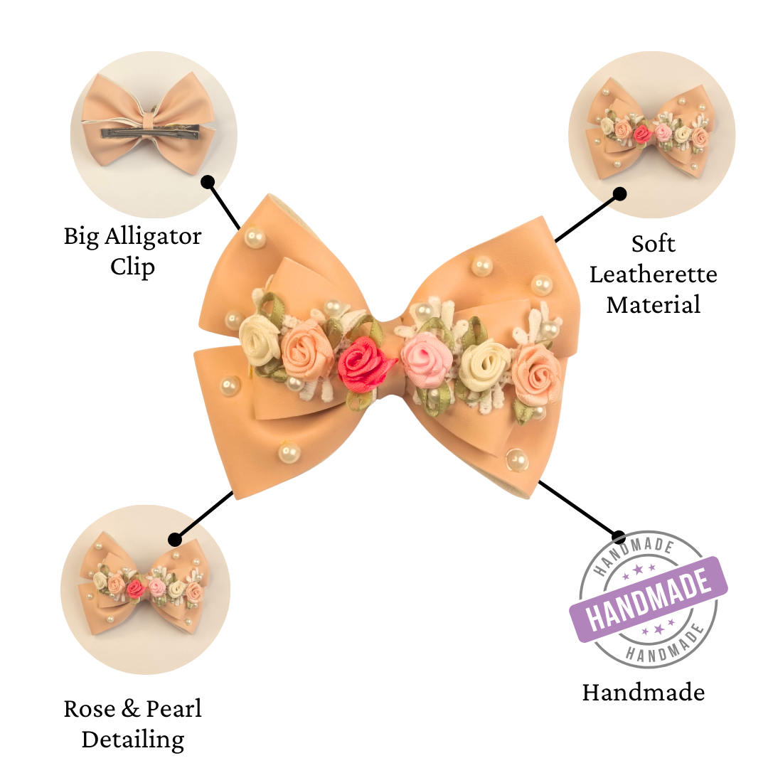 Peach Gulmohar Pastel Alligator Clip