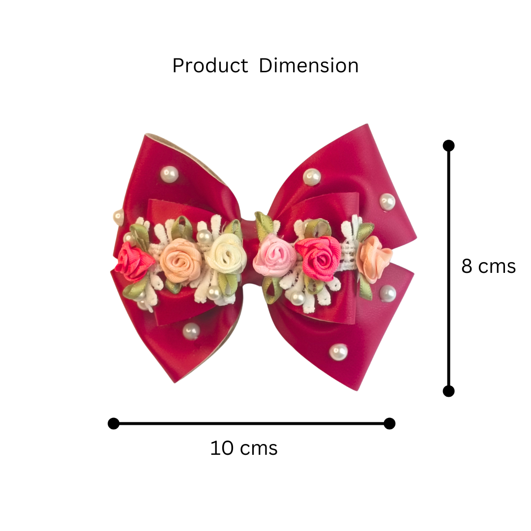 Red Gulmohar Vibrant Alligator Clip