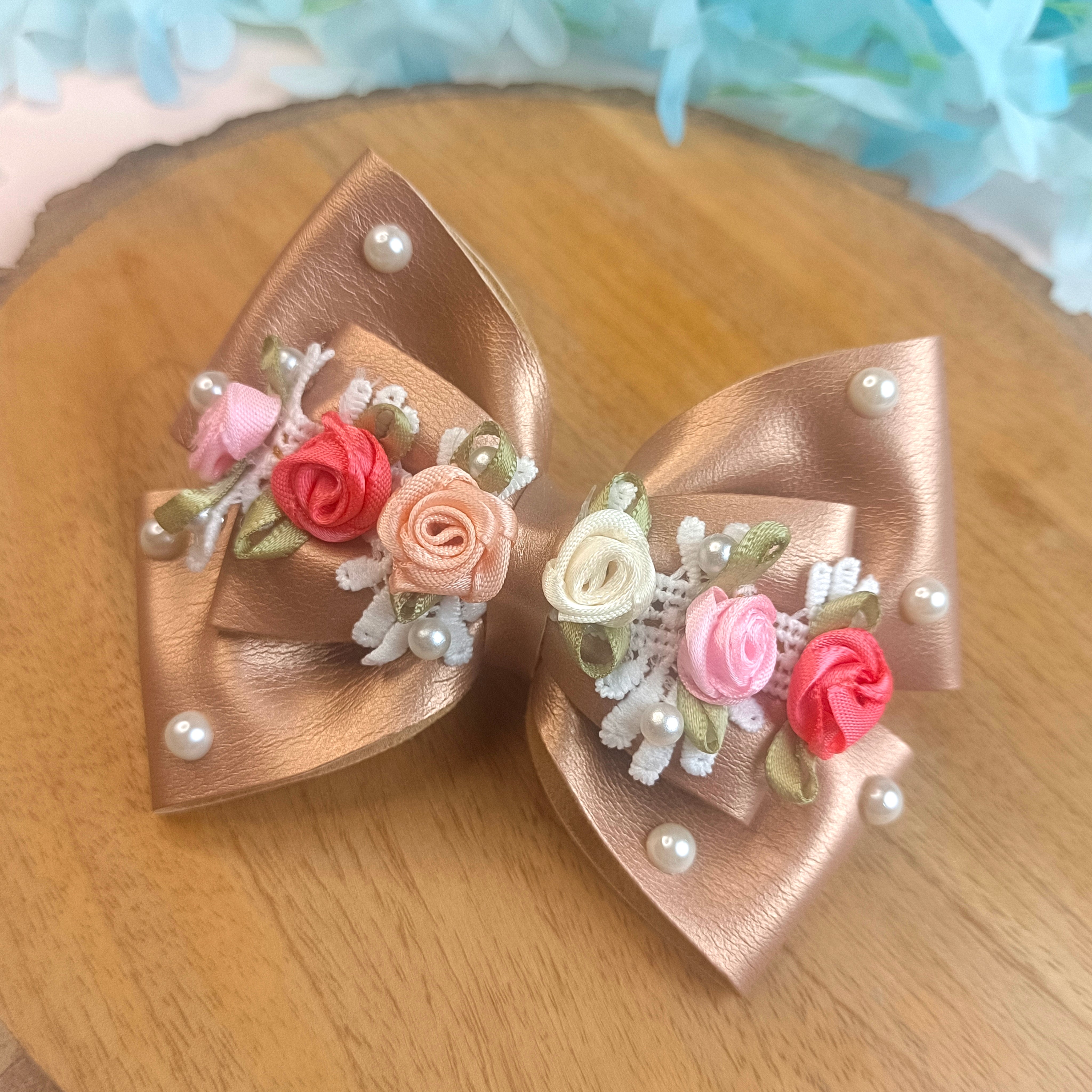 Rose Gold Gulmohar Festive Alligator Clip