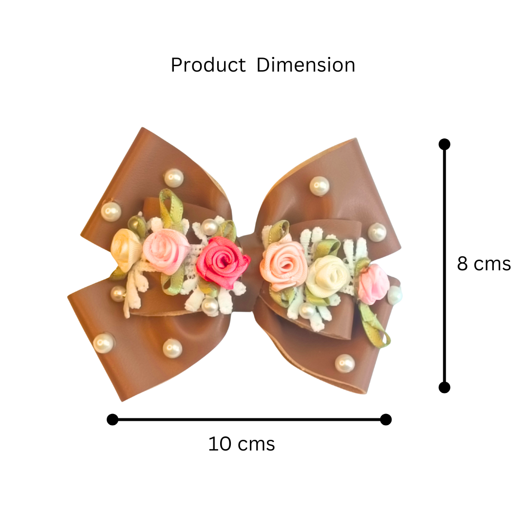 Tan Brown Gulmohar Earthy Alligator Clip