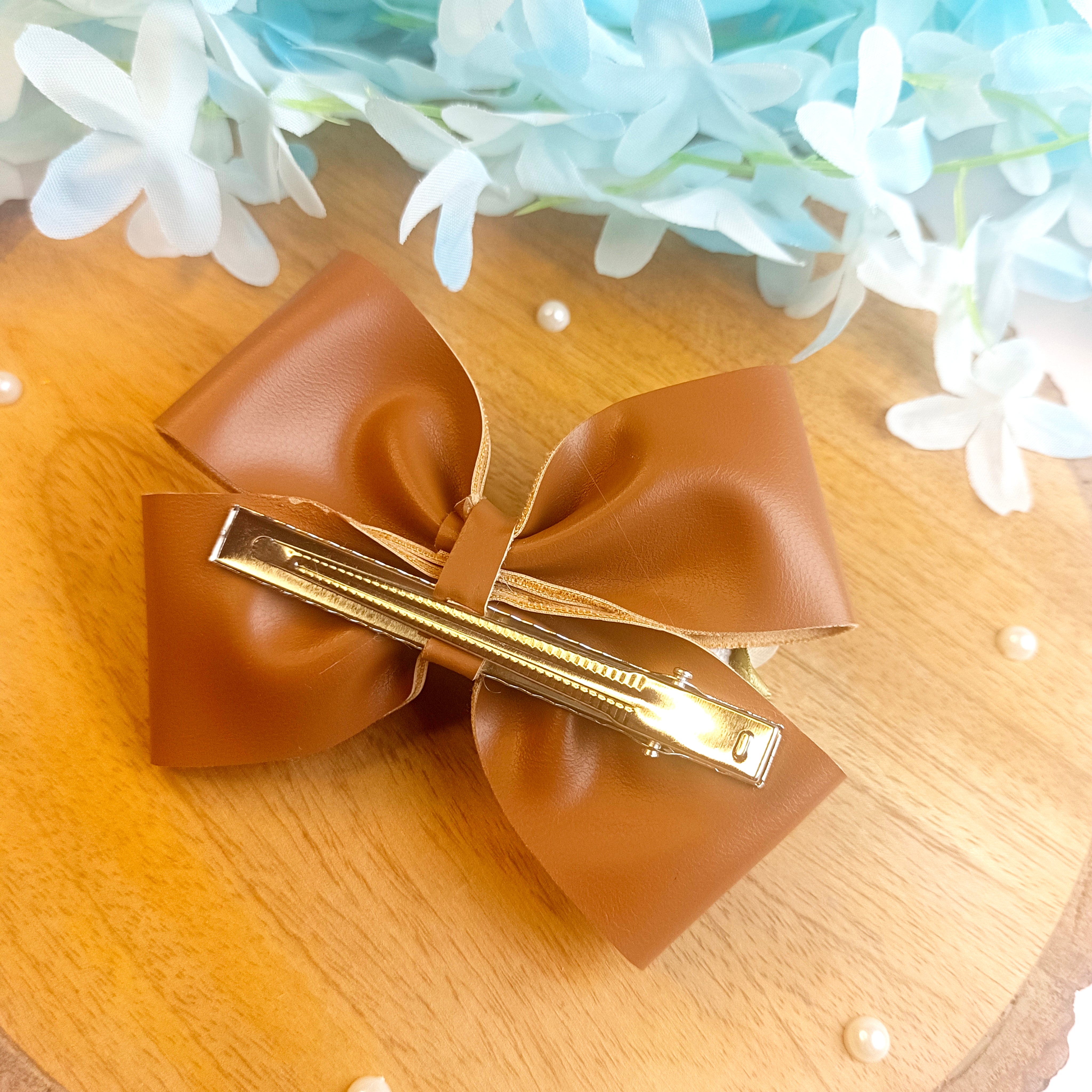 Tan Brown Gulmohar Earthy Alligator Clip