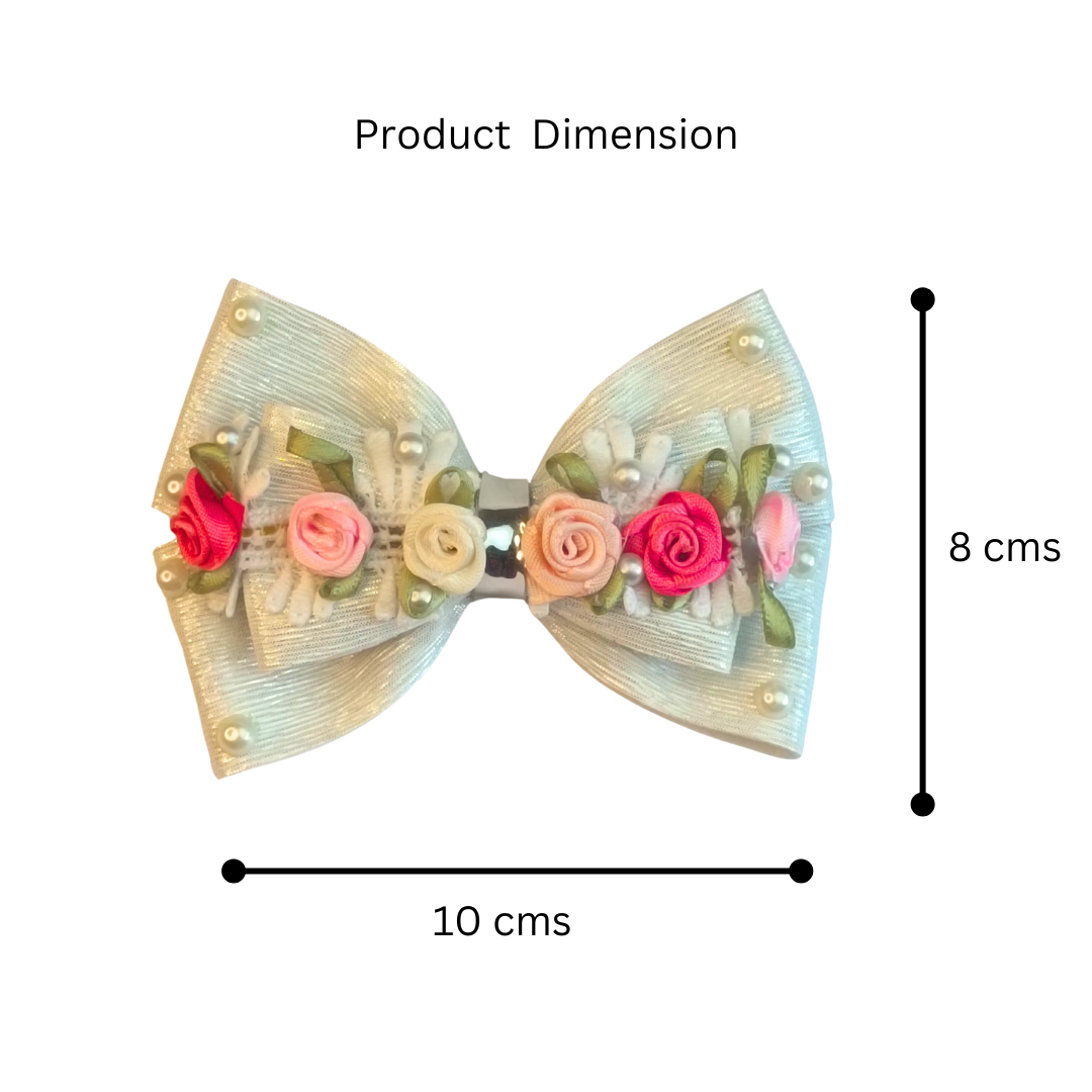 White Gulmohar Festive Alligator Clip