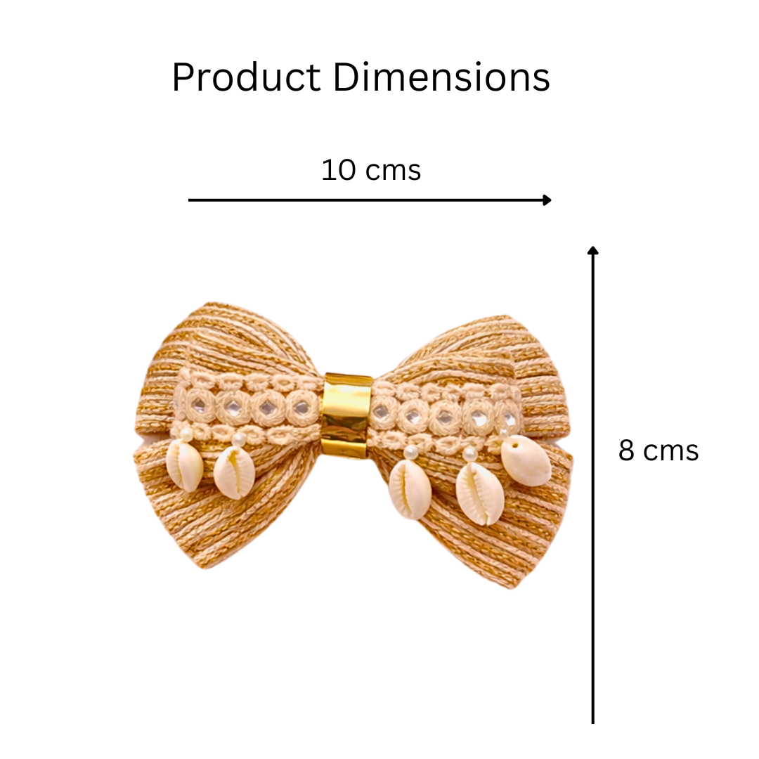 Jute Double Layer Bow with Kaudi Alligator Clip