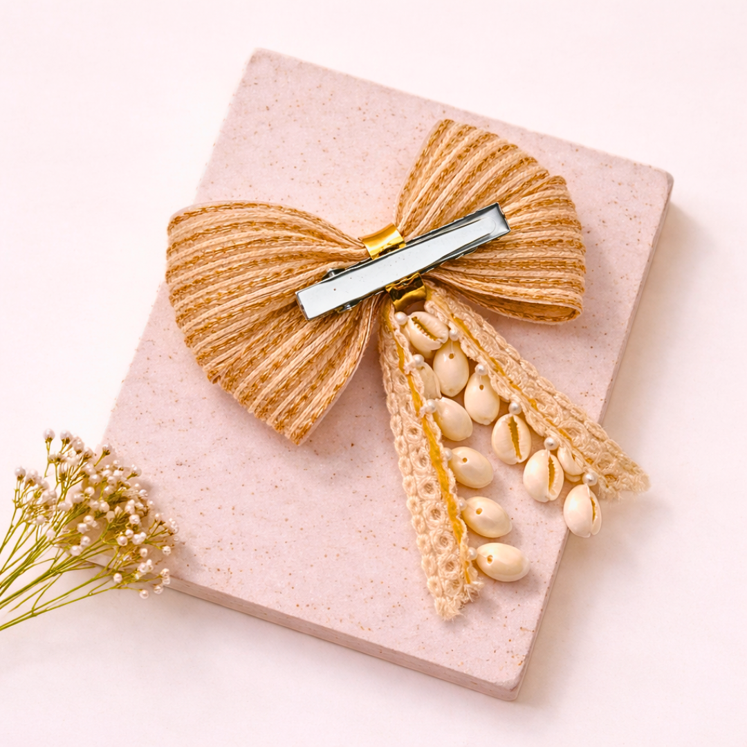 Jute and Kaudi PiggyTail Bow Alligator Clip