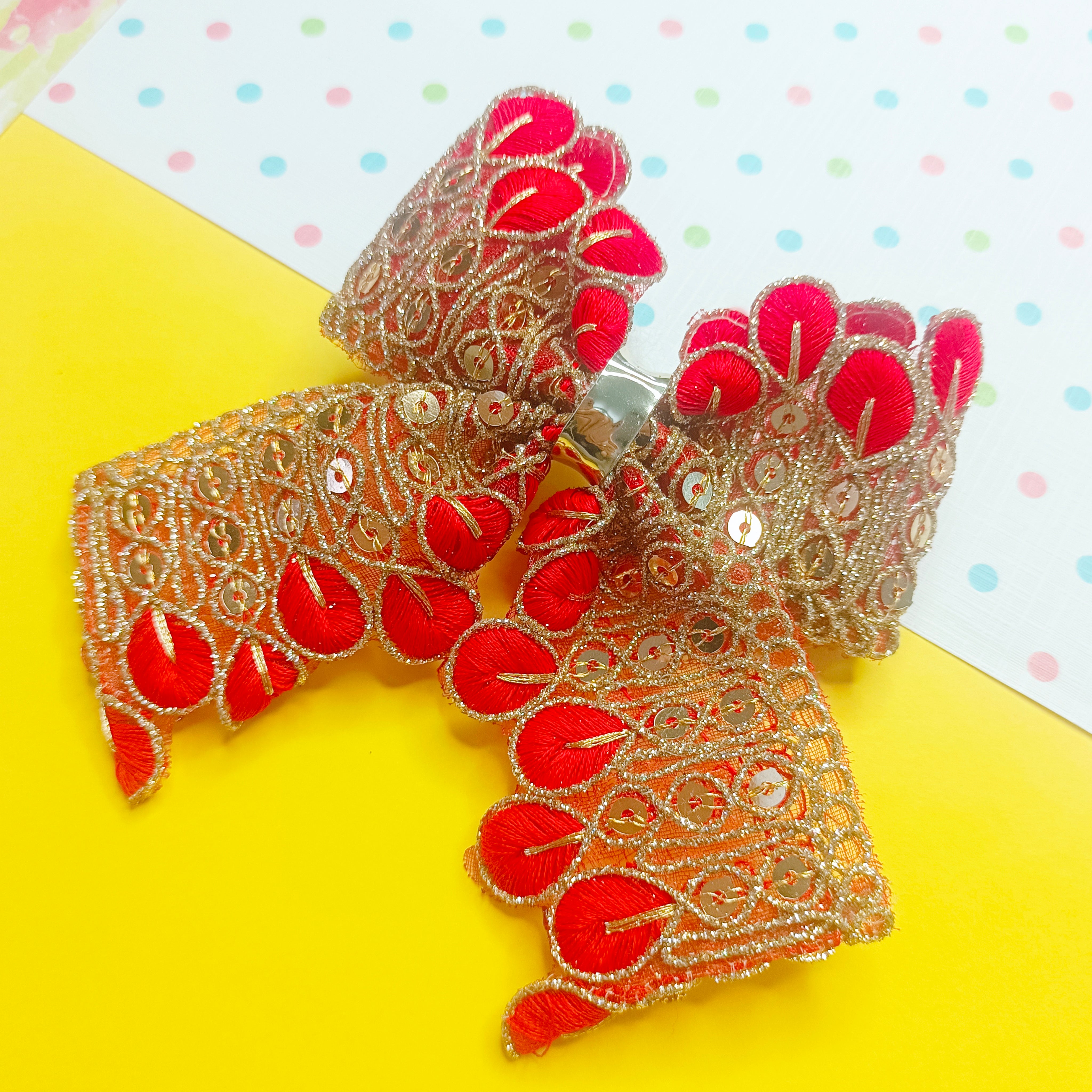 Peacock Feather Piggy Tail Alligator Clip - 5 Colors