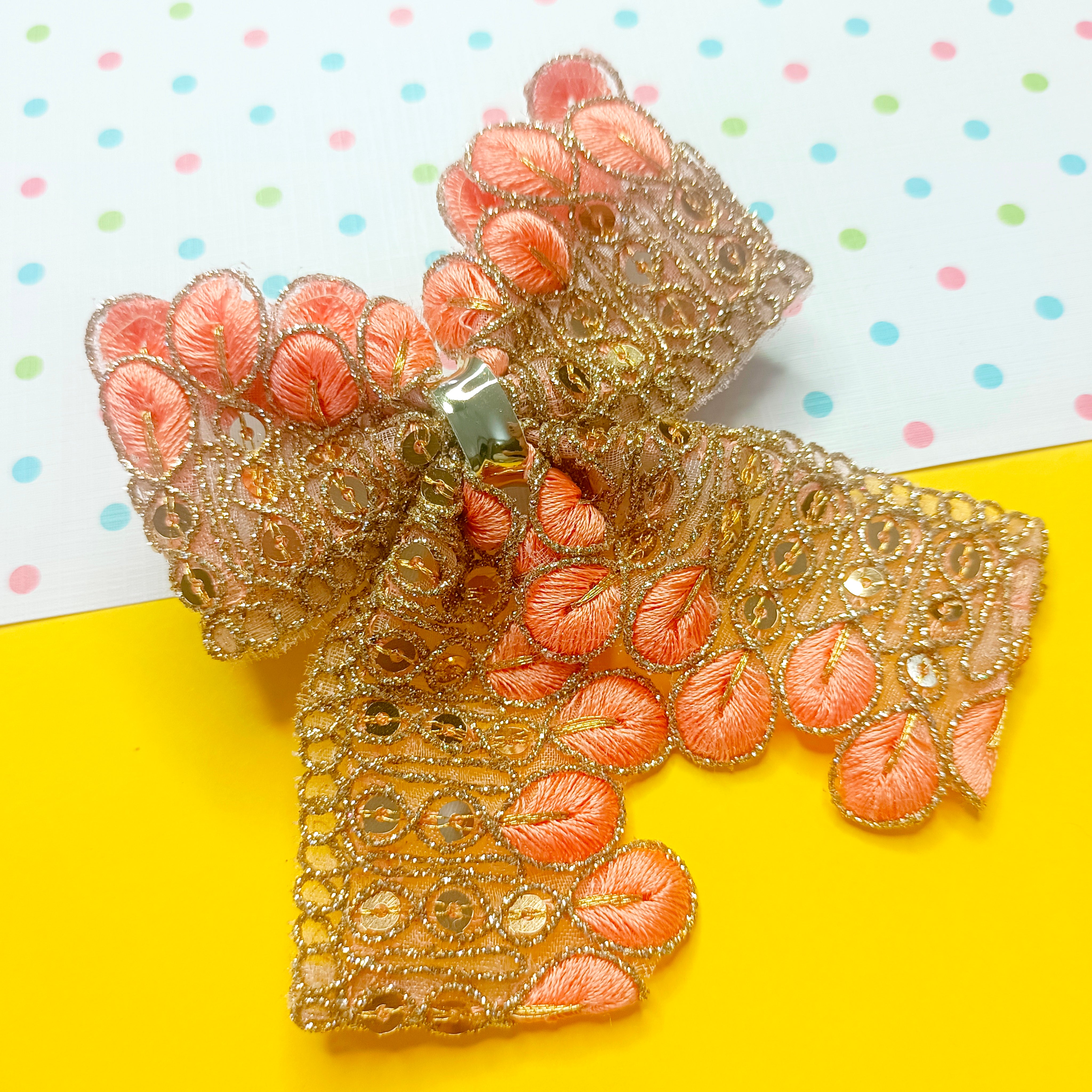 Peacock Feather Piggy Tail Alligator Clip - 5 Colors