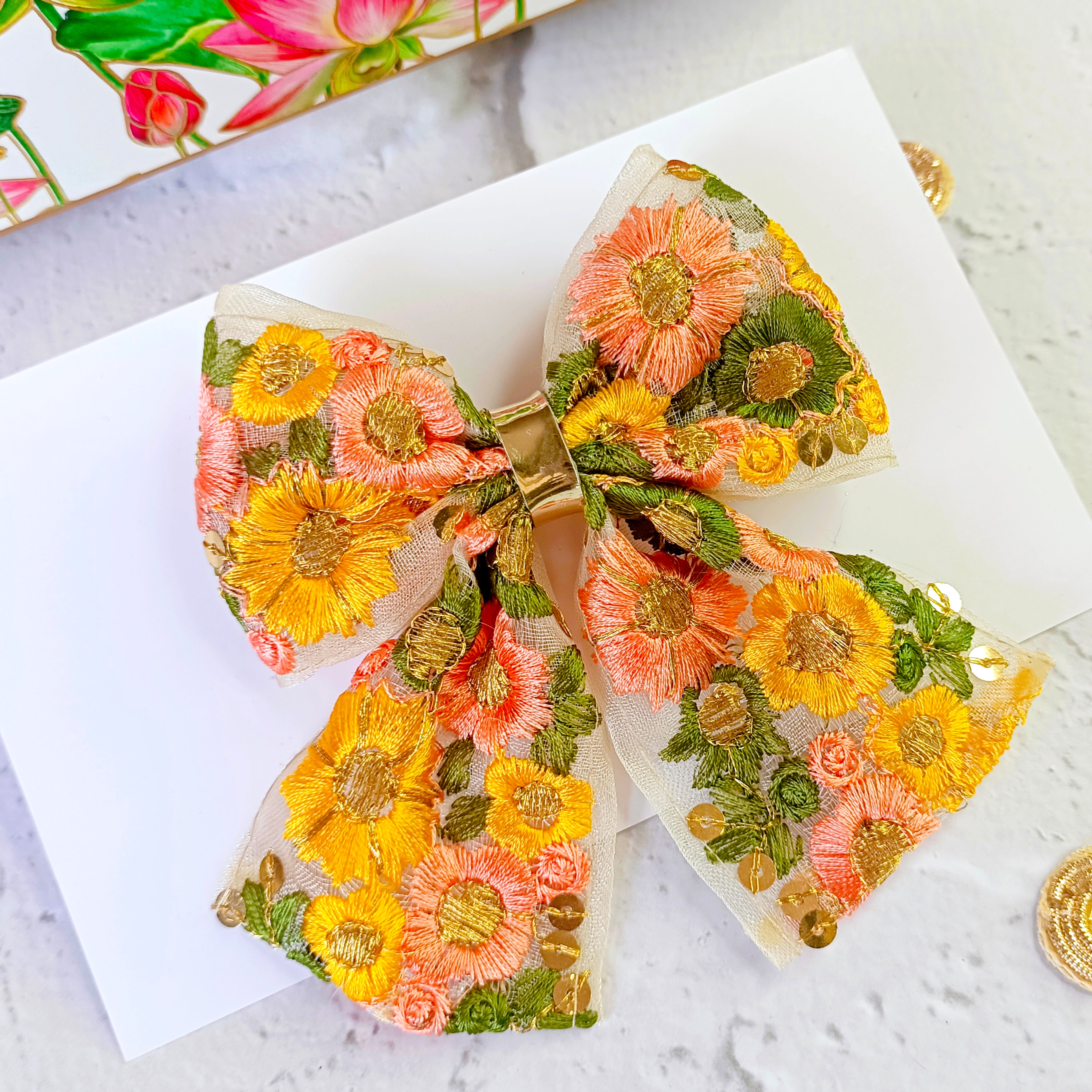 Petite Blossom Piggy Tail Bow Clip - 2 Colors