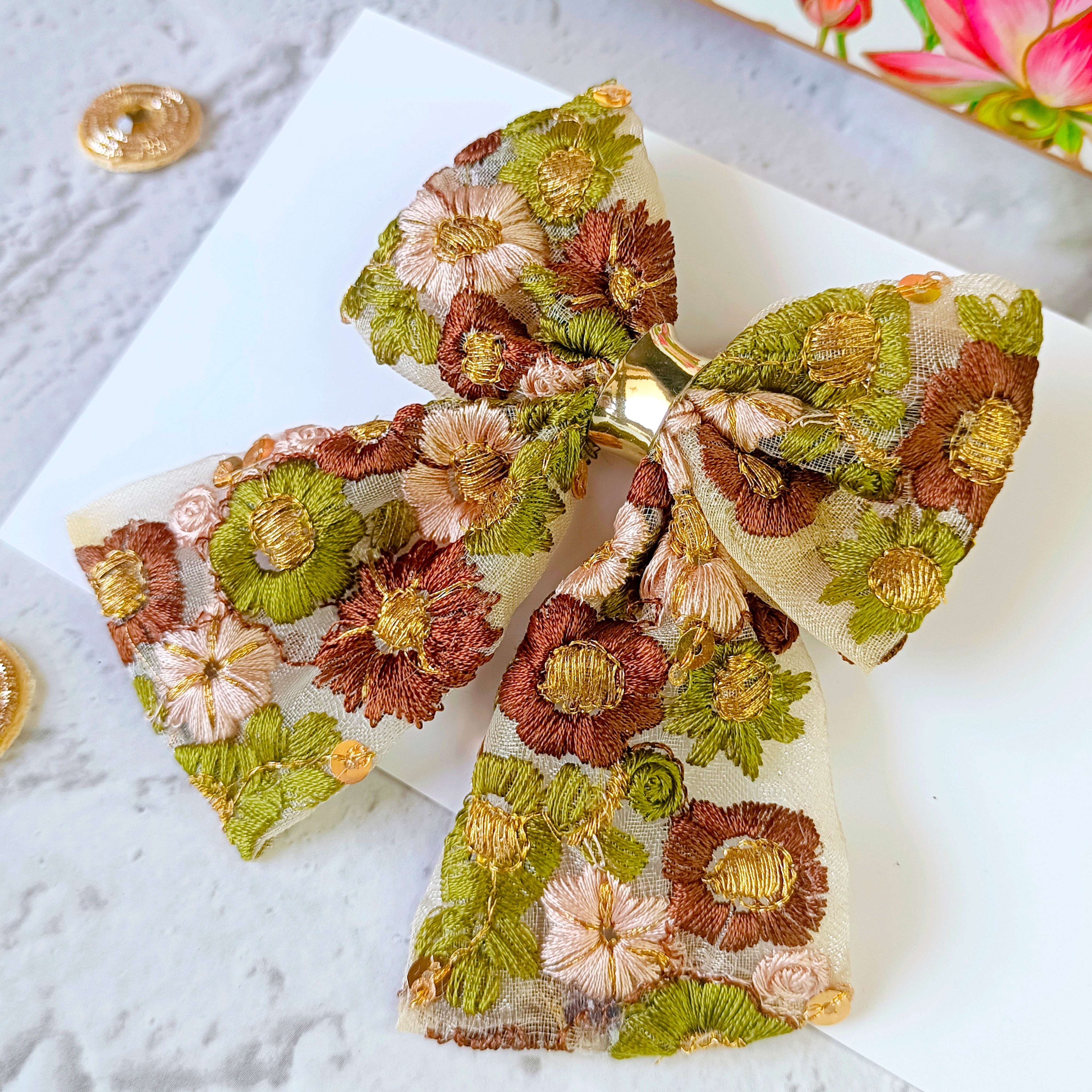 Petite Blossom Piggy Tail Alligator Clip - 3 Colors