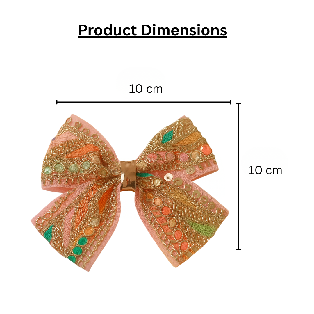 Royal Zari Blossom Embroidered & Beaded Big Alligator Clip