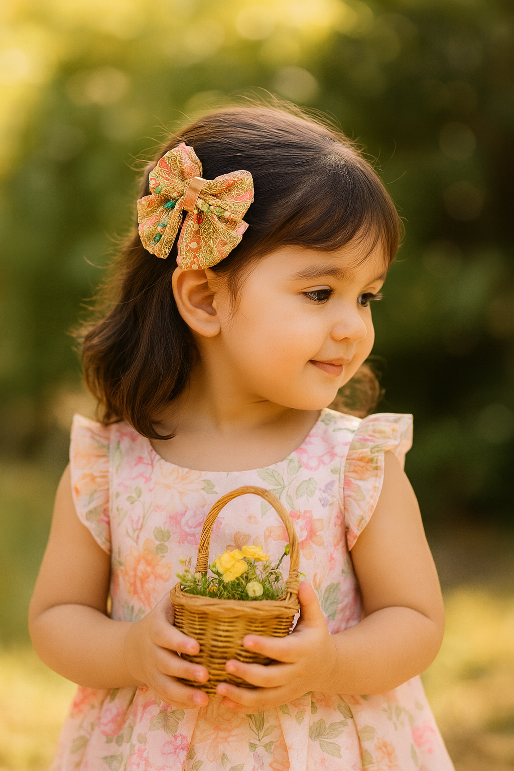 Royal Zari Blossom Medium Embroidered & Beaded Alligator Clip