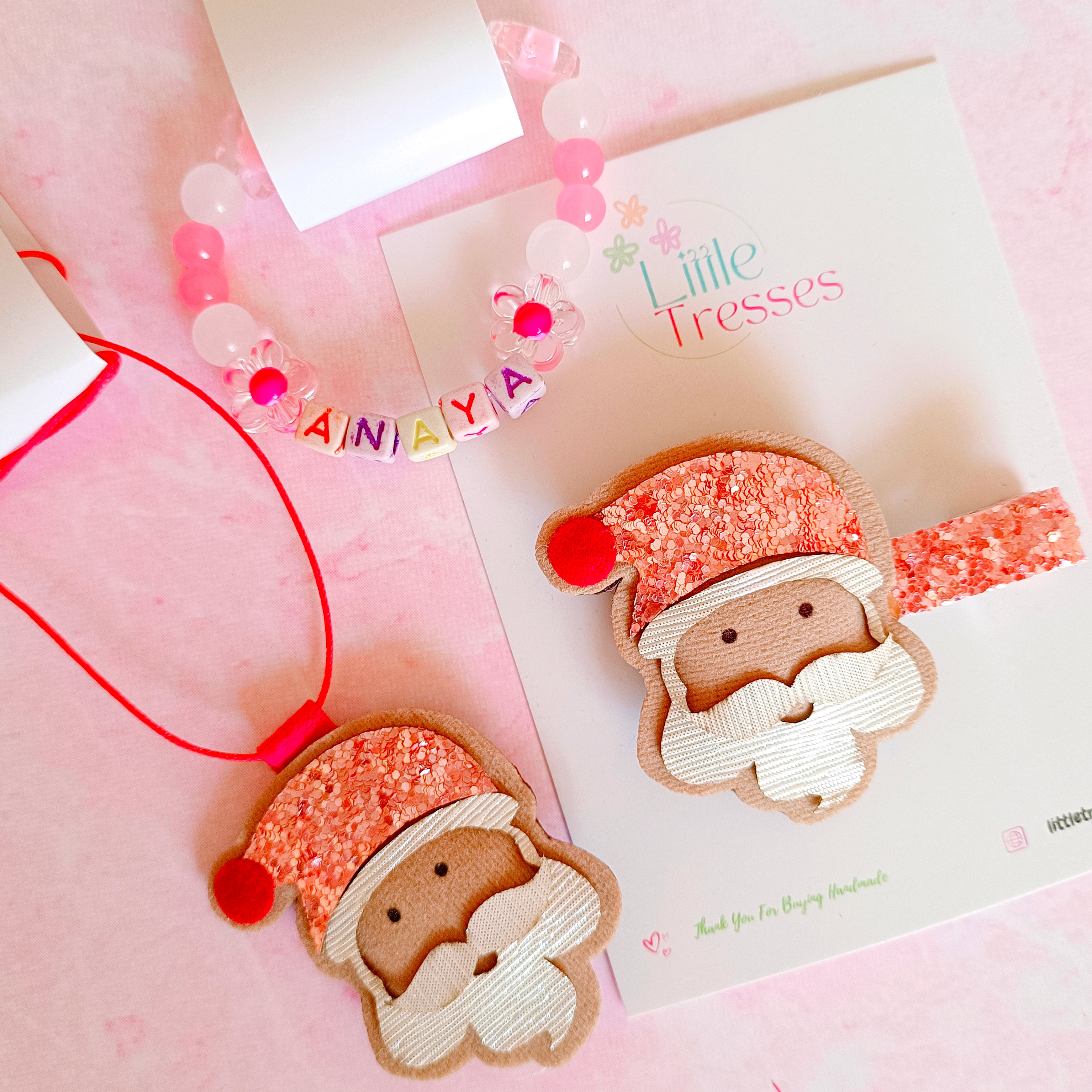 4 Colors Santa Combo with Personalized Name Bracelet