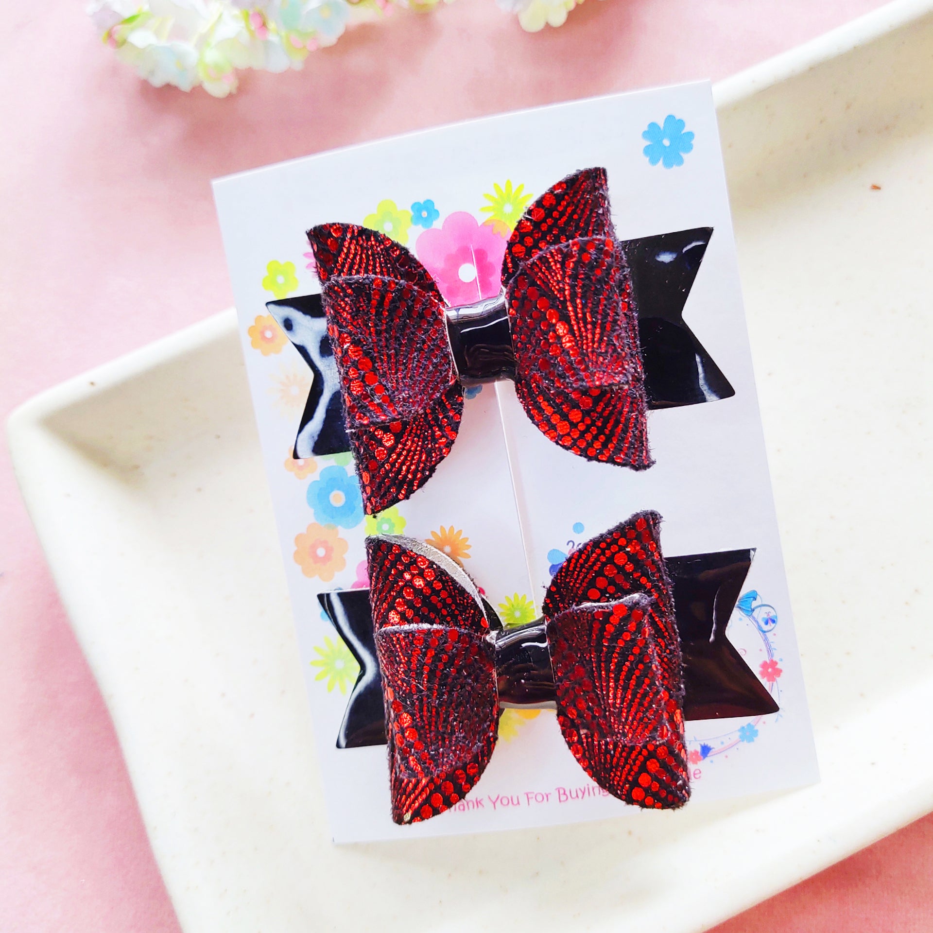 Double Layered Side Clip Pair - 4 Colors