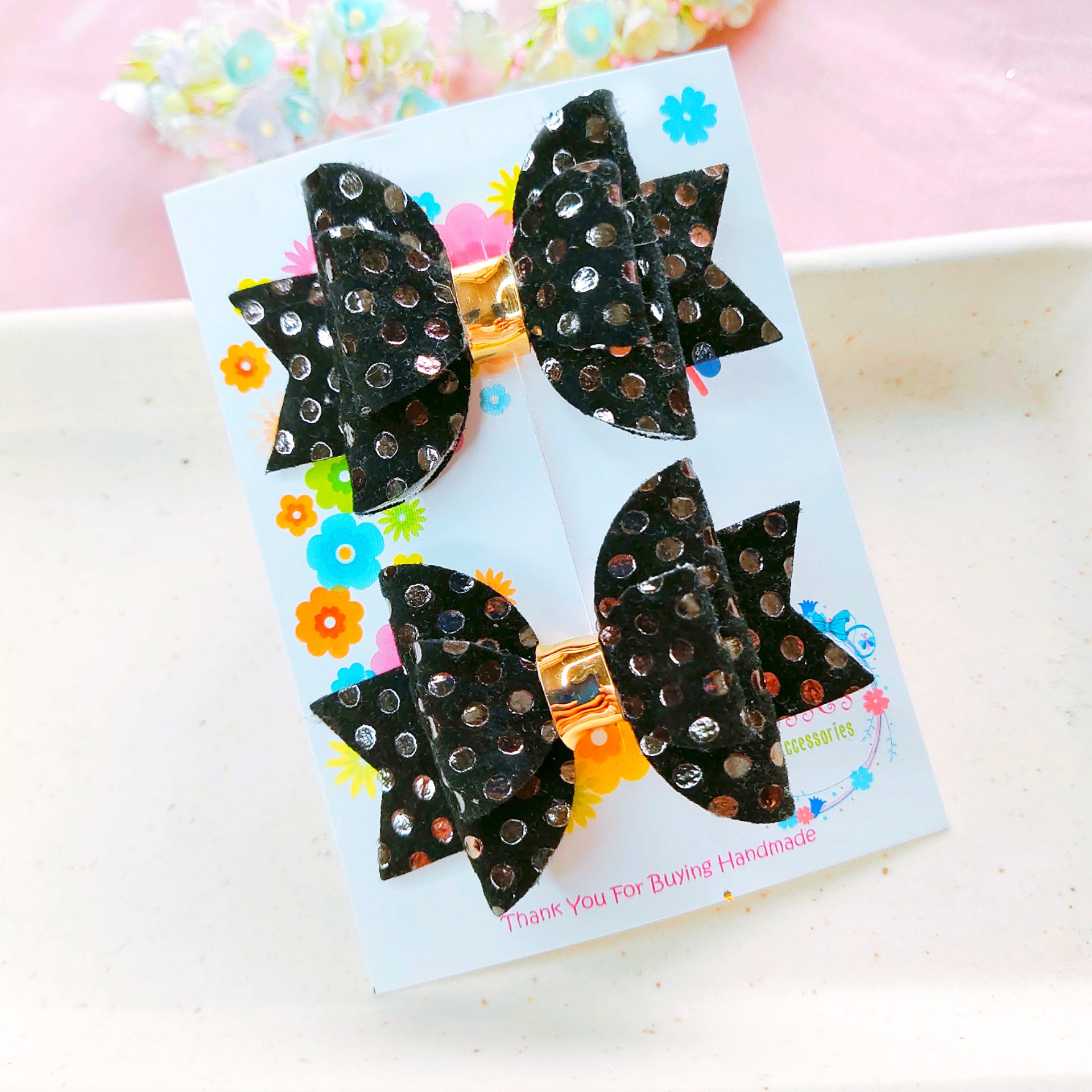 Double Layered Side Clip Pair - 4 Colors