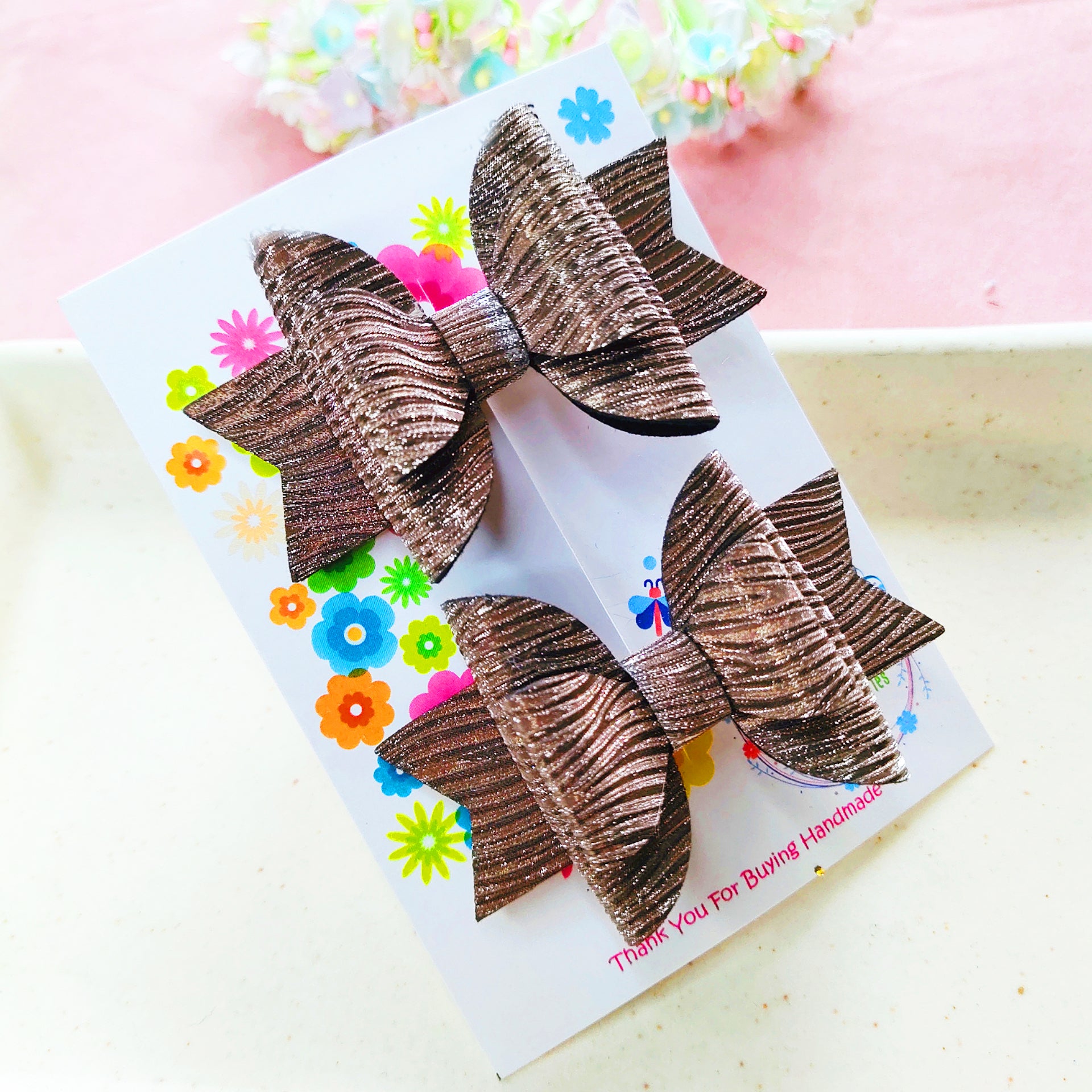 3 Colors Double Layered Metallic Side  Alligator Clip Pair