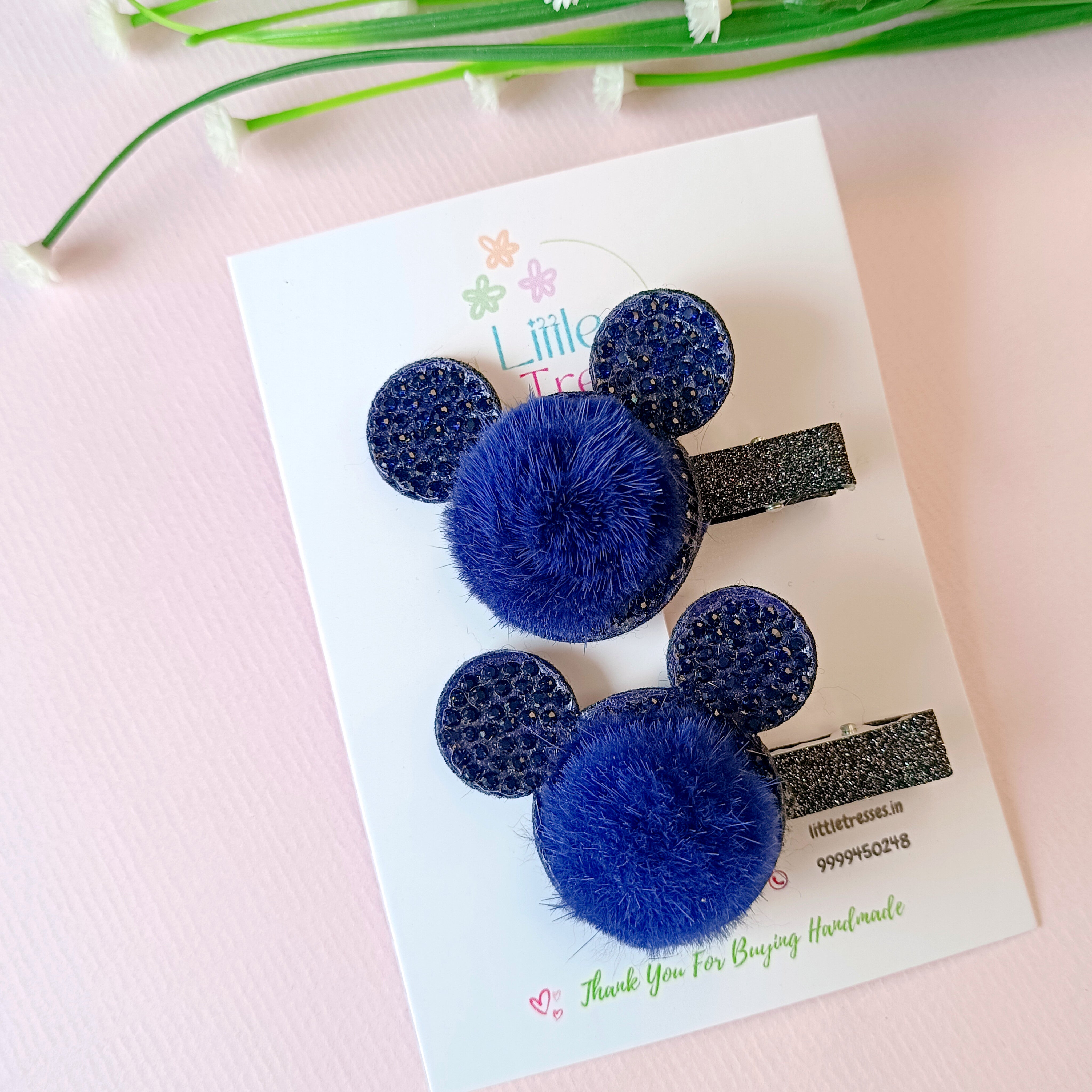 5 Colors Bunny Ears Alligator Clip Pair