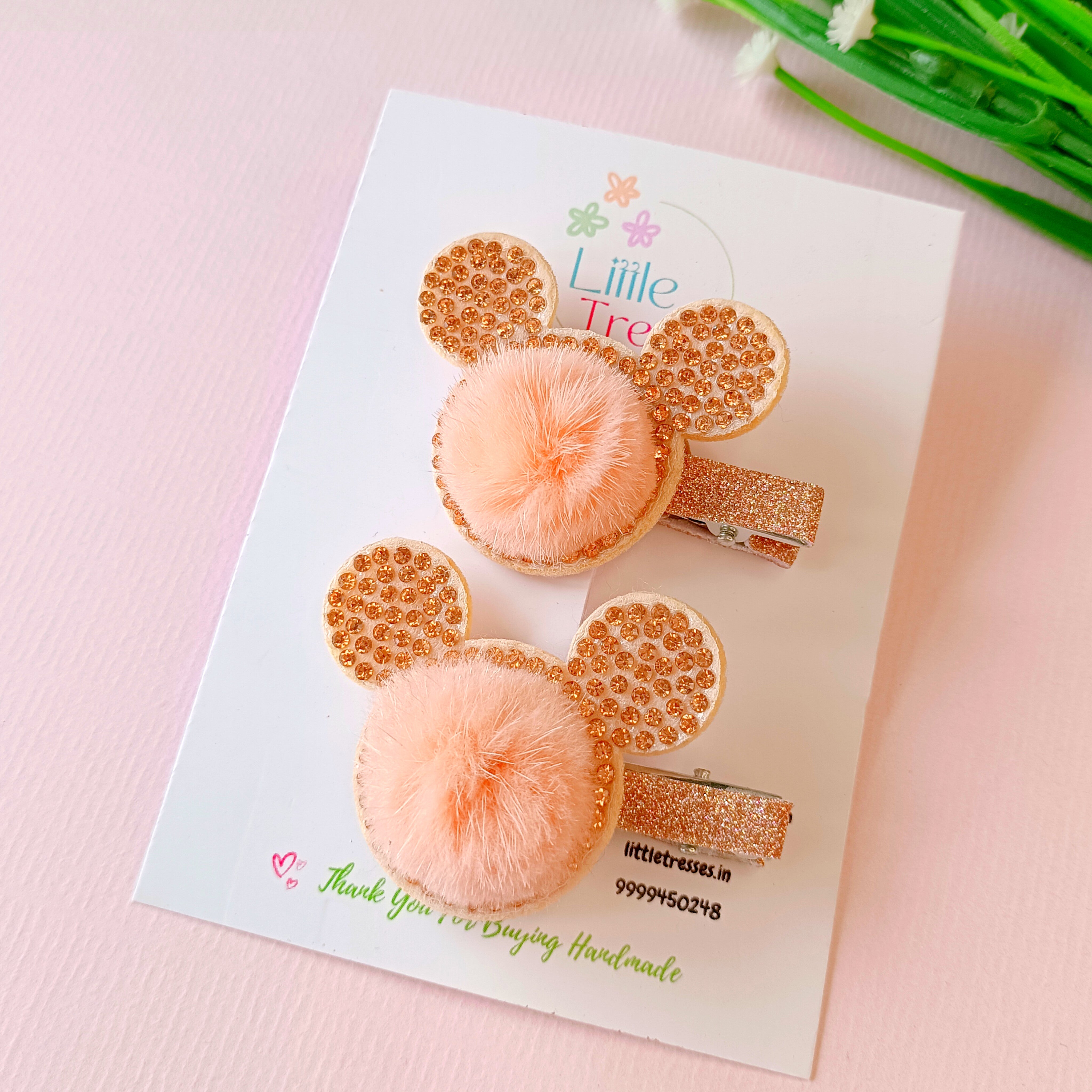 Furr Bunny Ears Alligator Clips Pair - 5 Colors