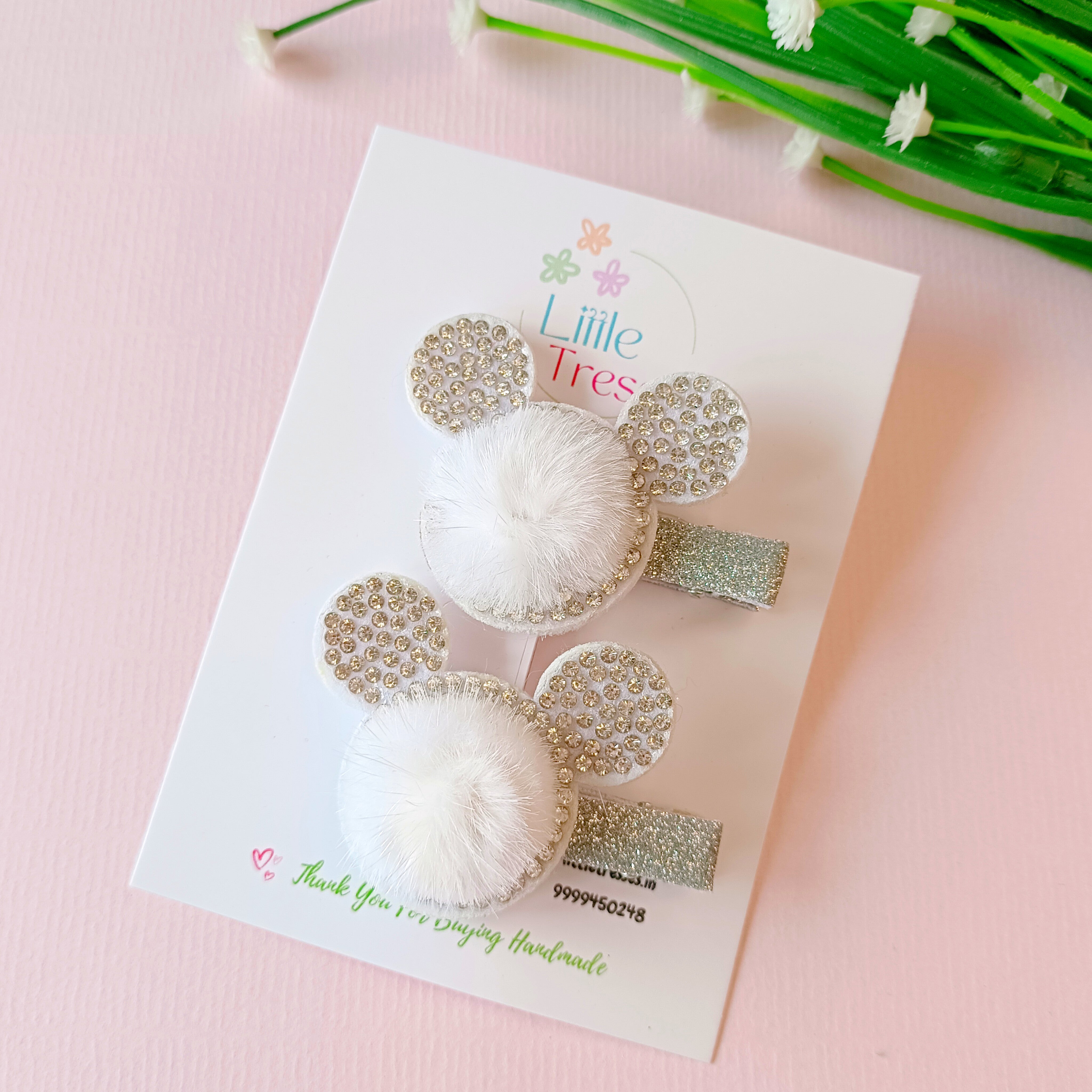 5 Colors Bunny Ears Alligator Clip Pair