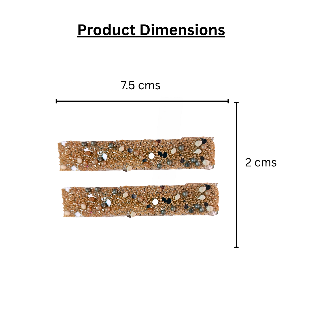 Honey Gold Sparkle Beaded Alligator Clip